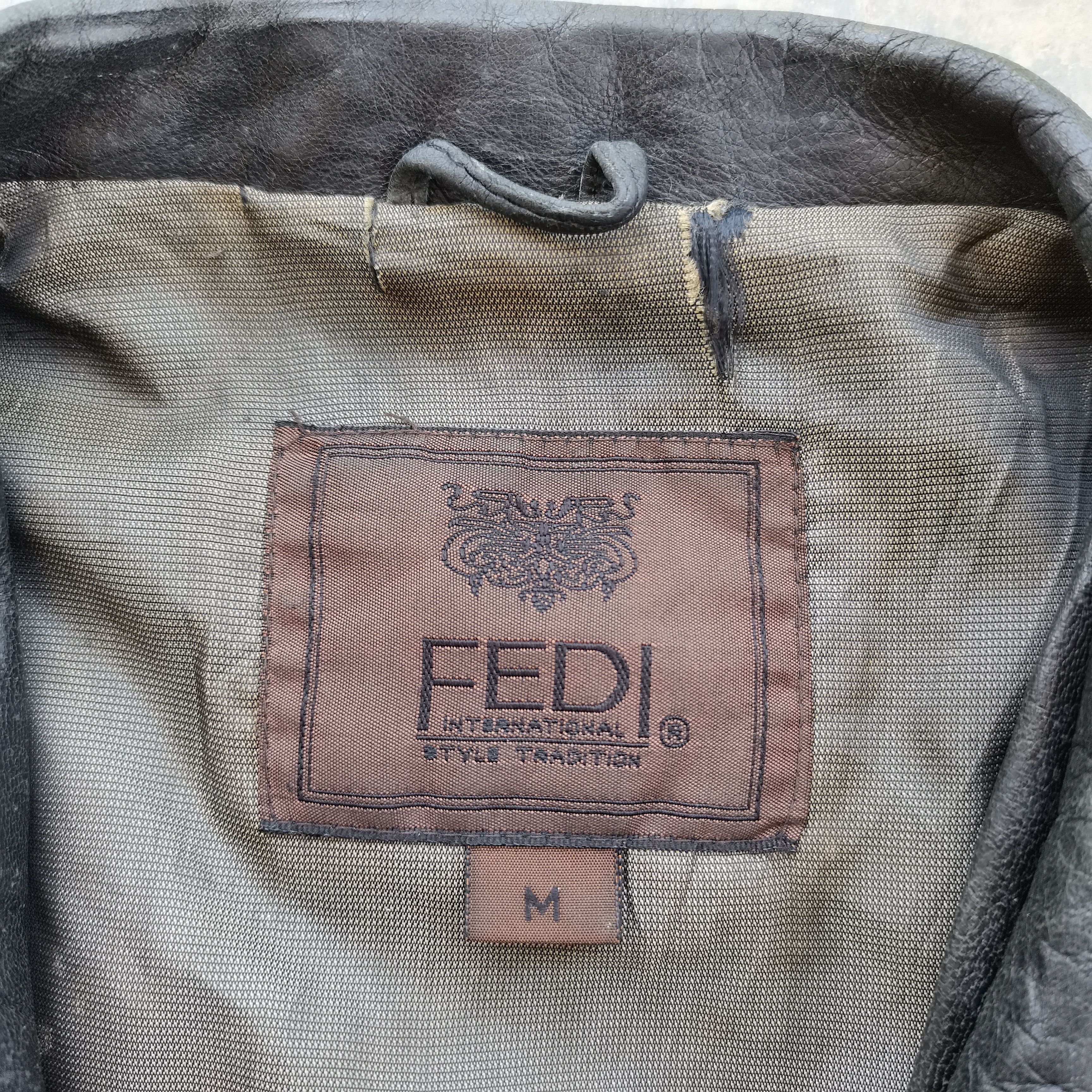 Japanese Brand × Vintage Vintage 90s FEDI Leather Trench Coat Size US M / EU 48-50 / 2 - 10 Thumbnail