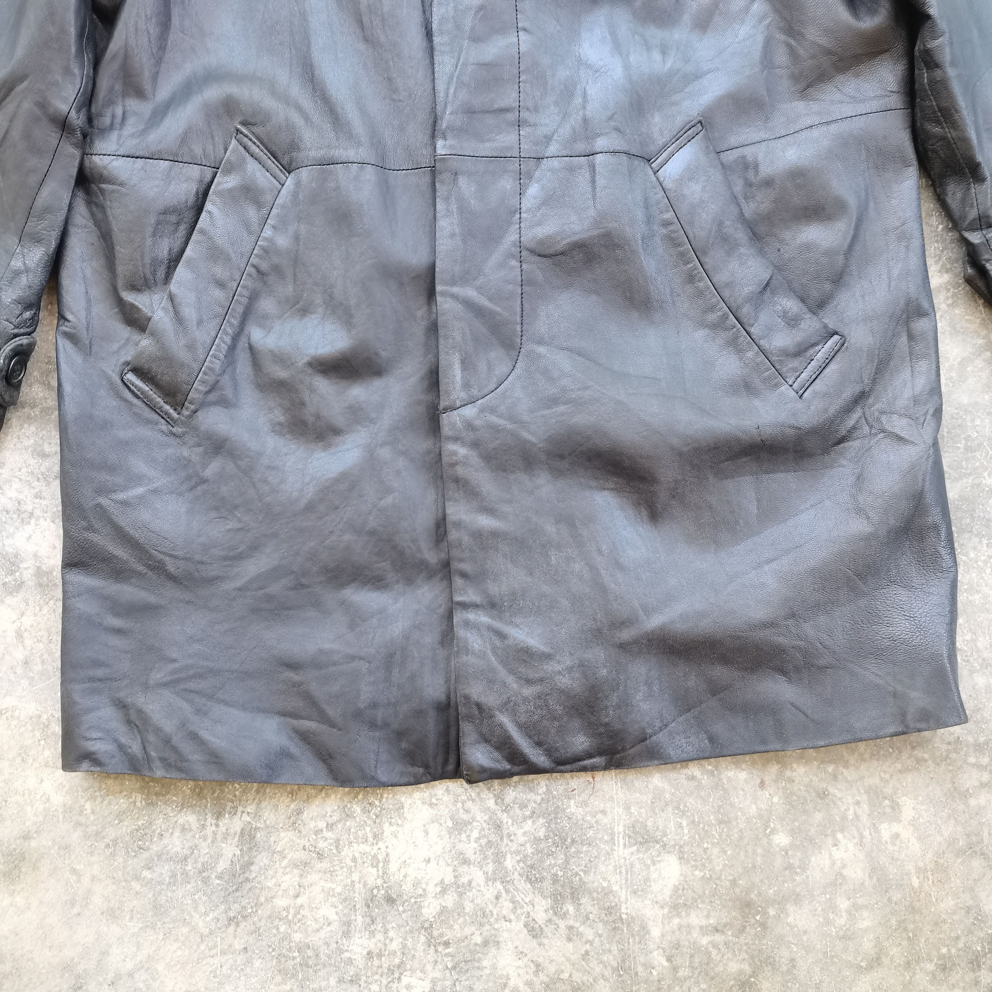 Japanese Brand × Vintage Vintage 90s FEDI Leather Trench Coat Size US M / EU 48-50 / 2 - 3 Thumbnail