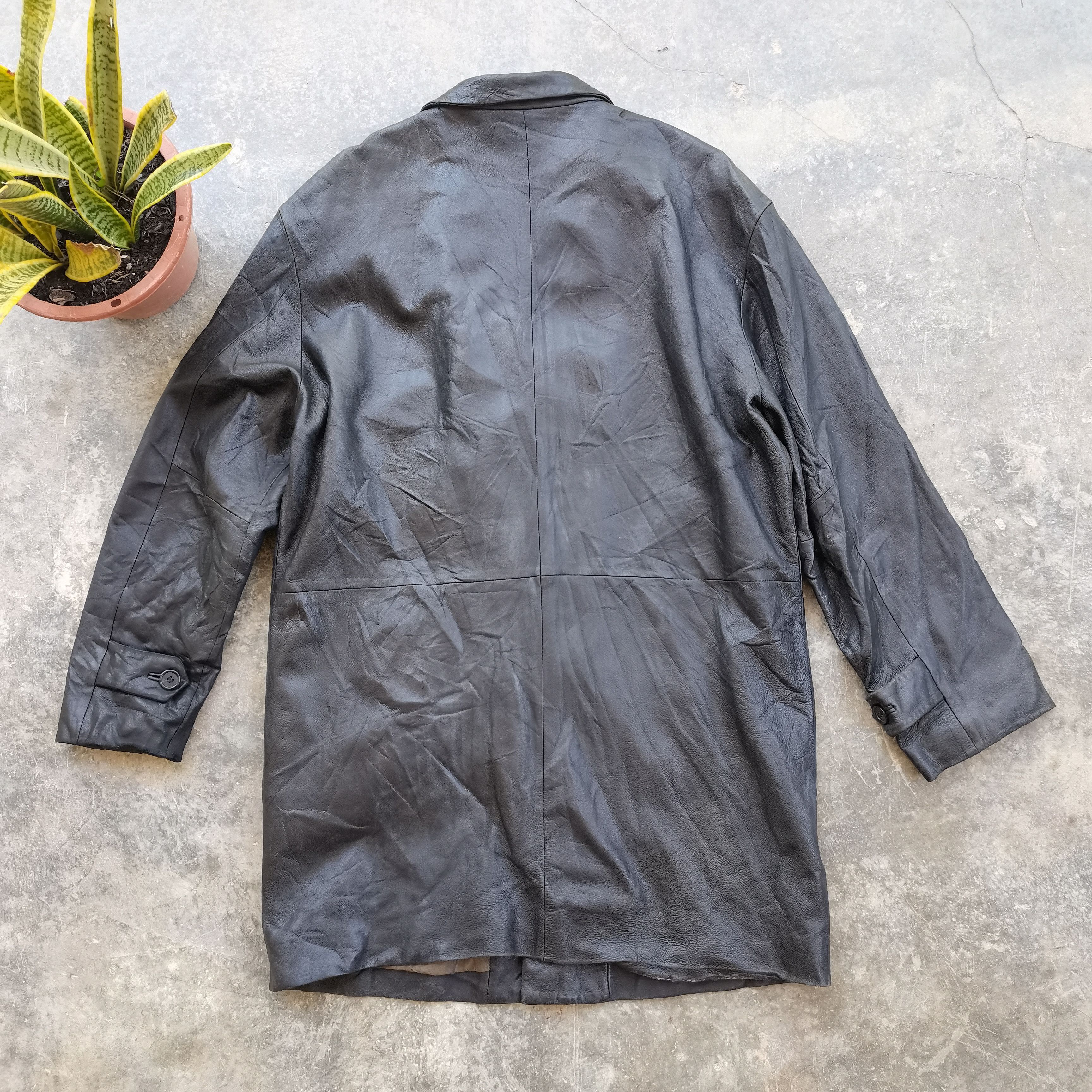 Japanese Brand × Vintage Vintage 90s FEDI Leather Trench Coat Size US M / EU 48-50 / 2 - 5 Thumbnail
