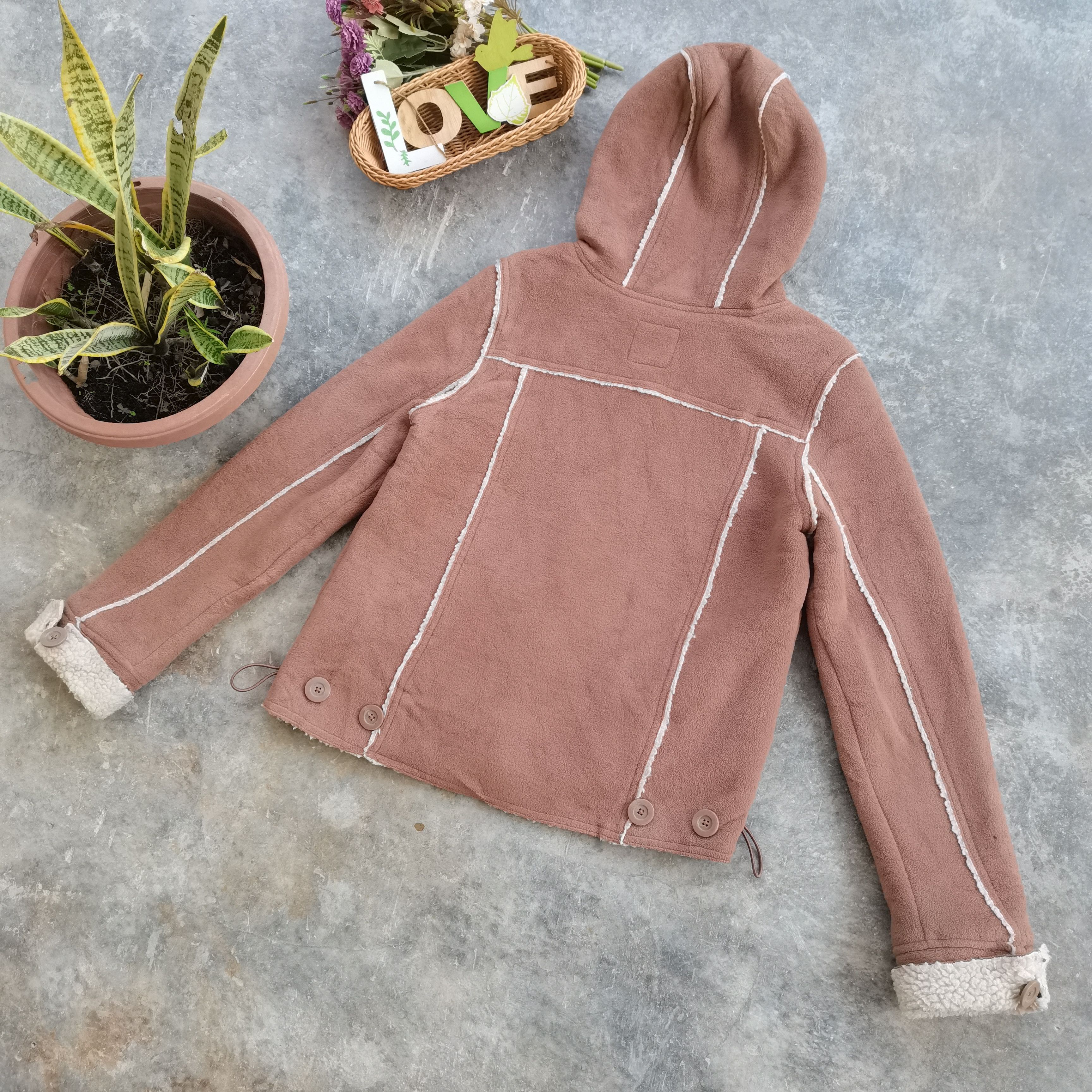 Japanese Brand × Old Navy Archive💥 Old Navy Sherpa Fleece Hoodie Jacket Size S / US 4 / IT 40 - 6 Thumbnail