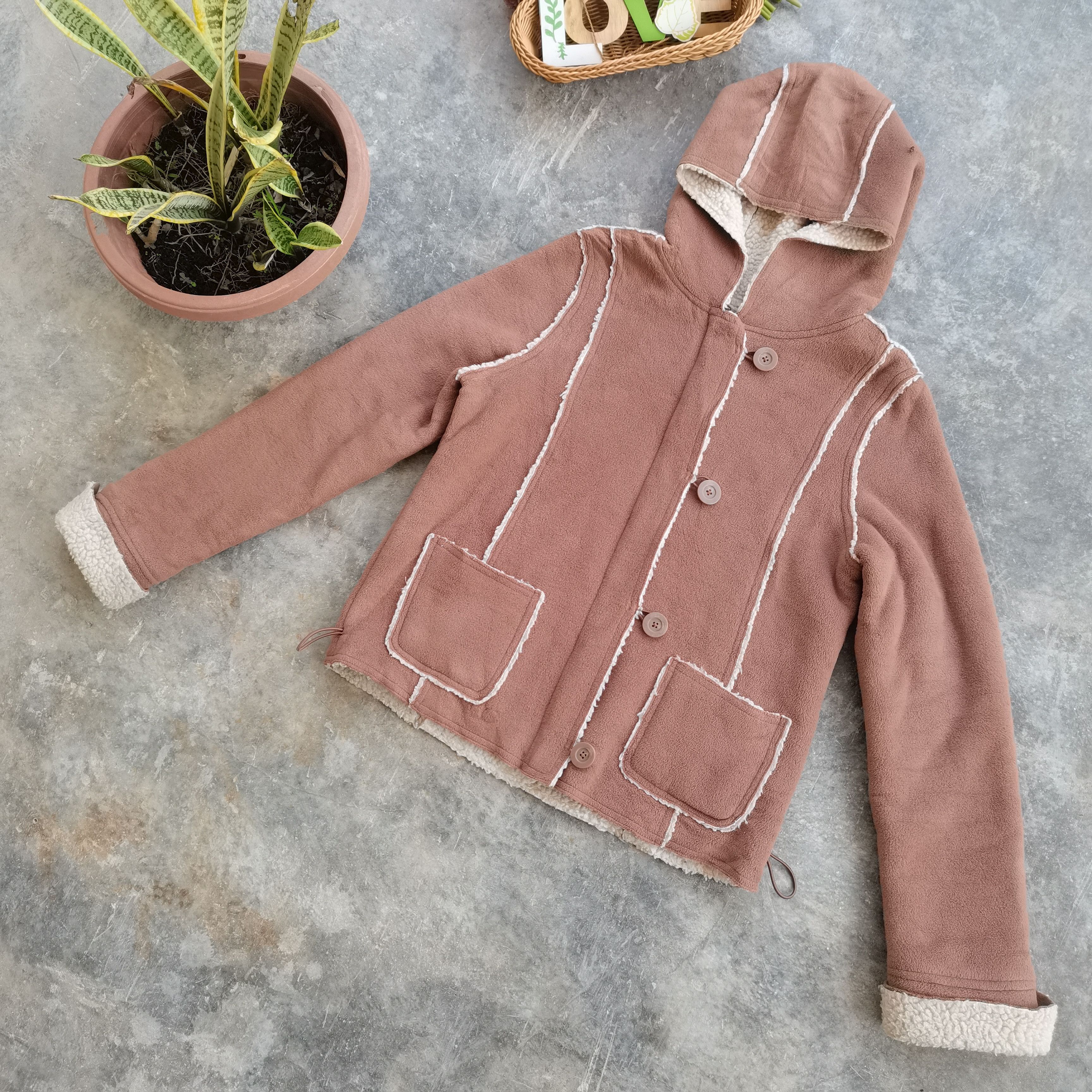 Japanese Brand × Old Navy Archive💥 Old Navy Sherpa Fleece Hoodie Jacket Size S / US 4 / IT 40 - 1 Thumbnail
