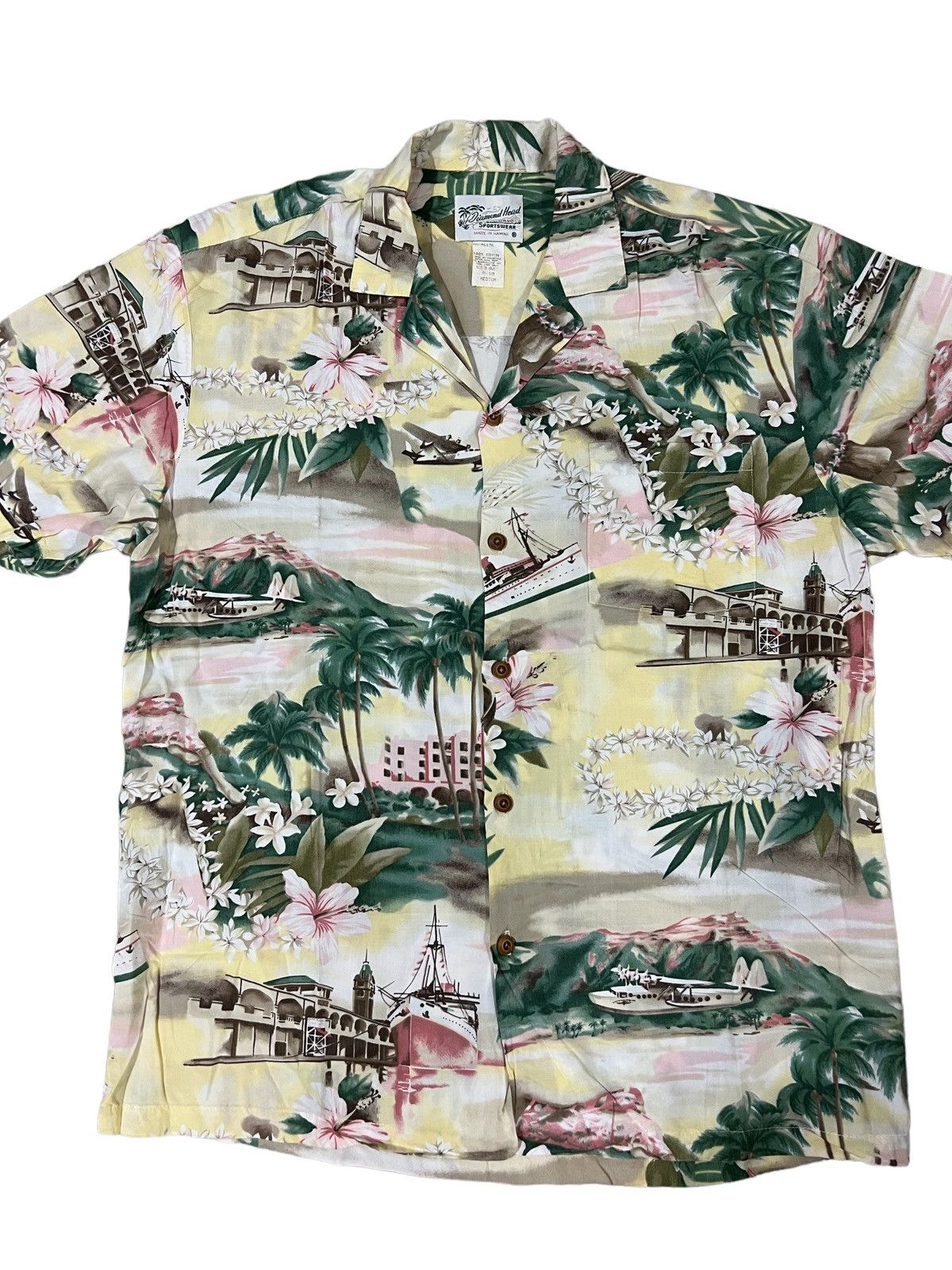 Diamond Head 1980s Diamond Head Camp Collar Rayon Hawaiian Motif Shirt Size US M / EU 48-50 / 2 - 3 Thumbnail