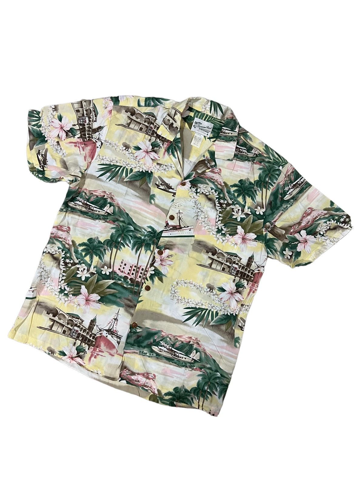 Diamond Head 1980s Diamond Head Camp Collar Rayon Hawaiian Motif Shirt Size US M / EU 48-50 / 2 - 2 Thumbnail