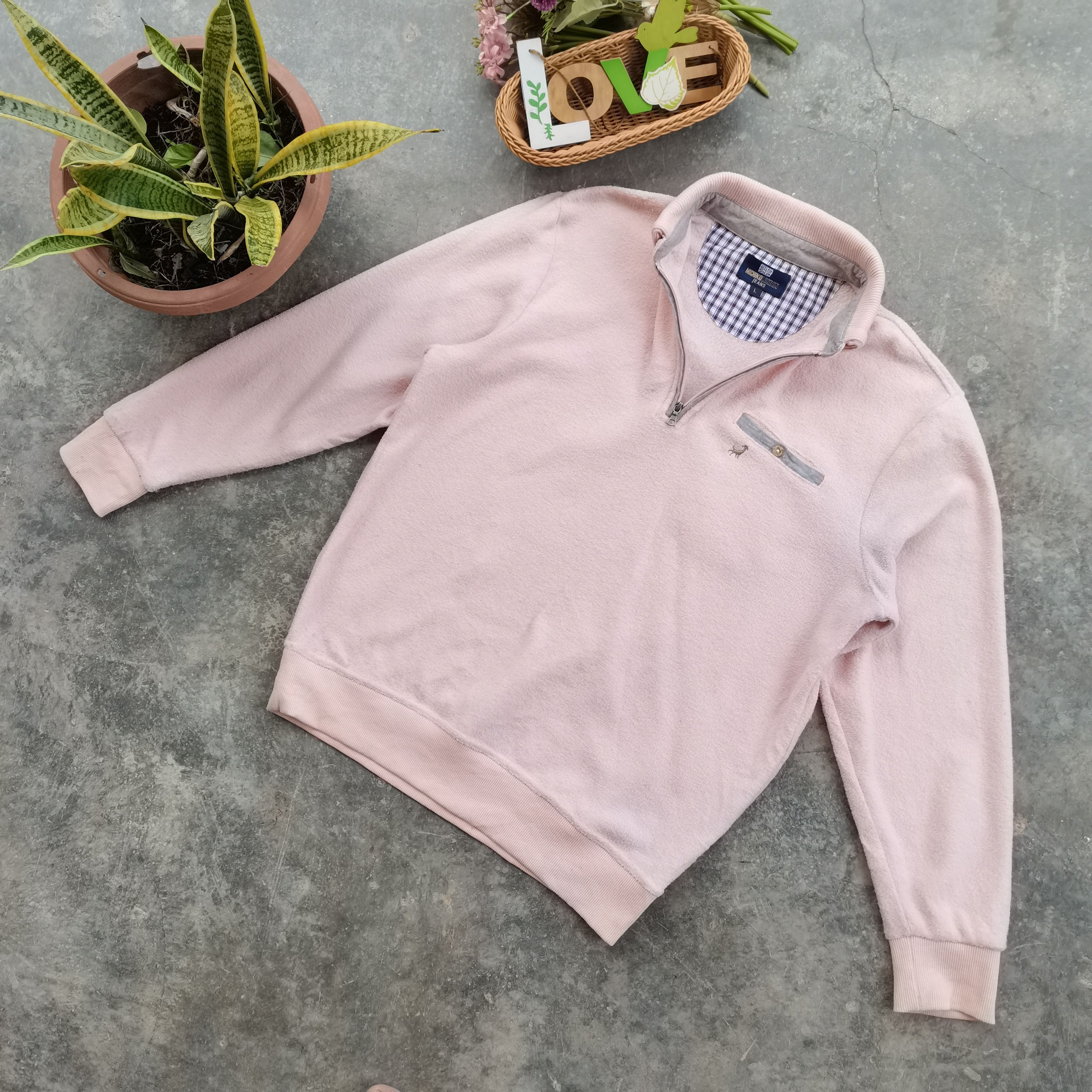 Michiko Koshino London × Vintage Nice💥 Michiko London Jeans Half Zipper Fleece Sweatshirt Size US L / EU 52-54 / 3 - 2 Thumbnail