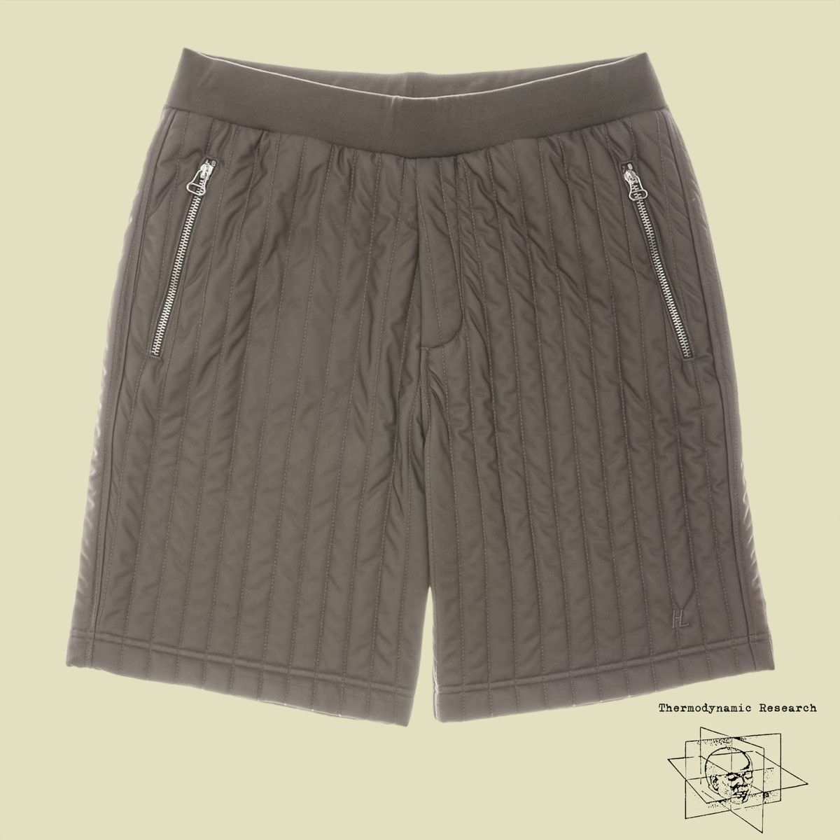 image of Helmut Lang Sheet Quilted Shorts - S/s21 in Green, Men's (Size 32)