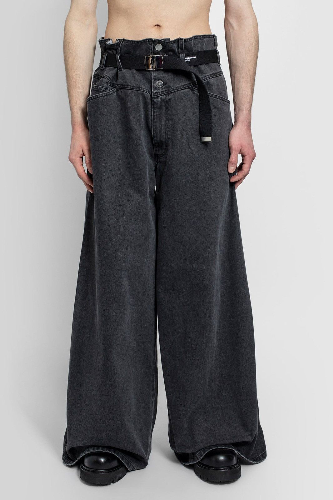 Archival Clothing × Raf Simons Archive Redux Waves AW04 - Black Washed Rave  Oversized Jeans | Grailed