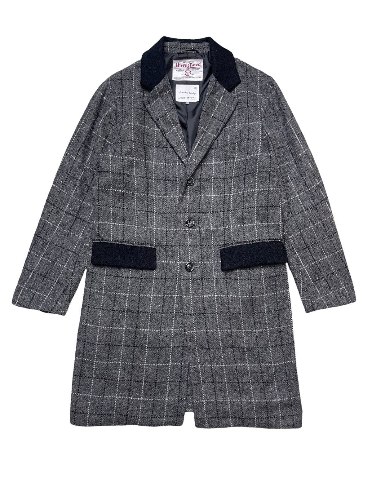 Harris Tweed Harris Tweed Wool Plaid Long Coat Size US S / EU 44-46 / 1 - 2 Thumbnail