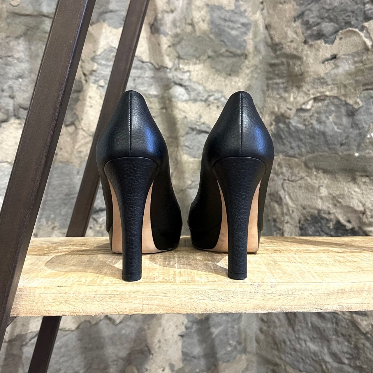 Gucci Gucci Black Platform Silver Accent Opened Toe Pumps Size US 10 / IT 40 - 6 Thumbnail