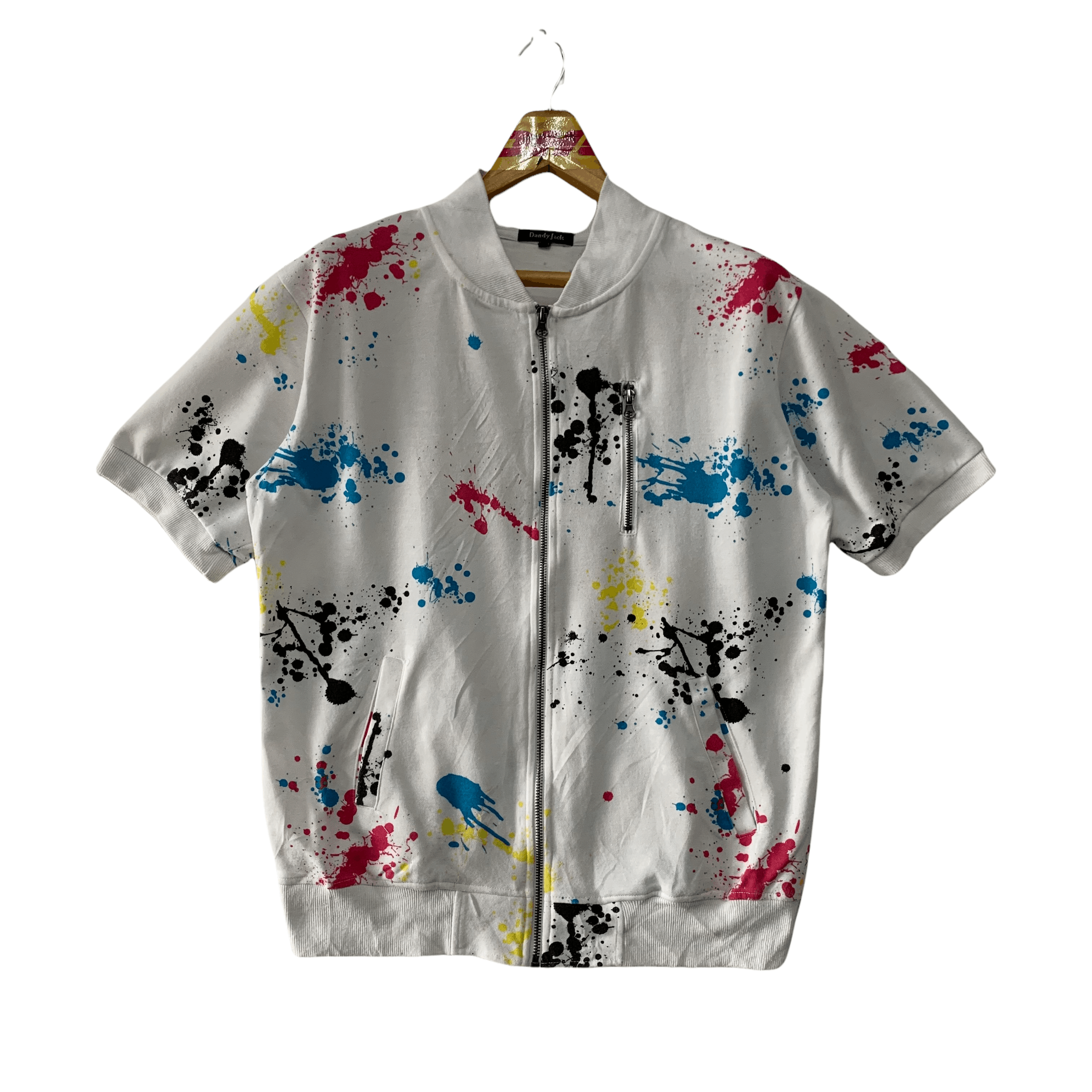 Japanese Brand Dandy Jack Paint Splatter SS Sweater Jacket #3652-79 Size US L / EU 52-54 / 3 - 1 Thumbnail