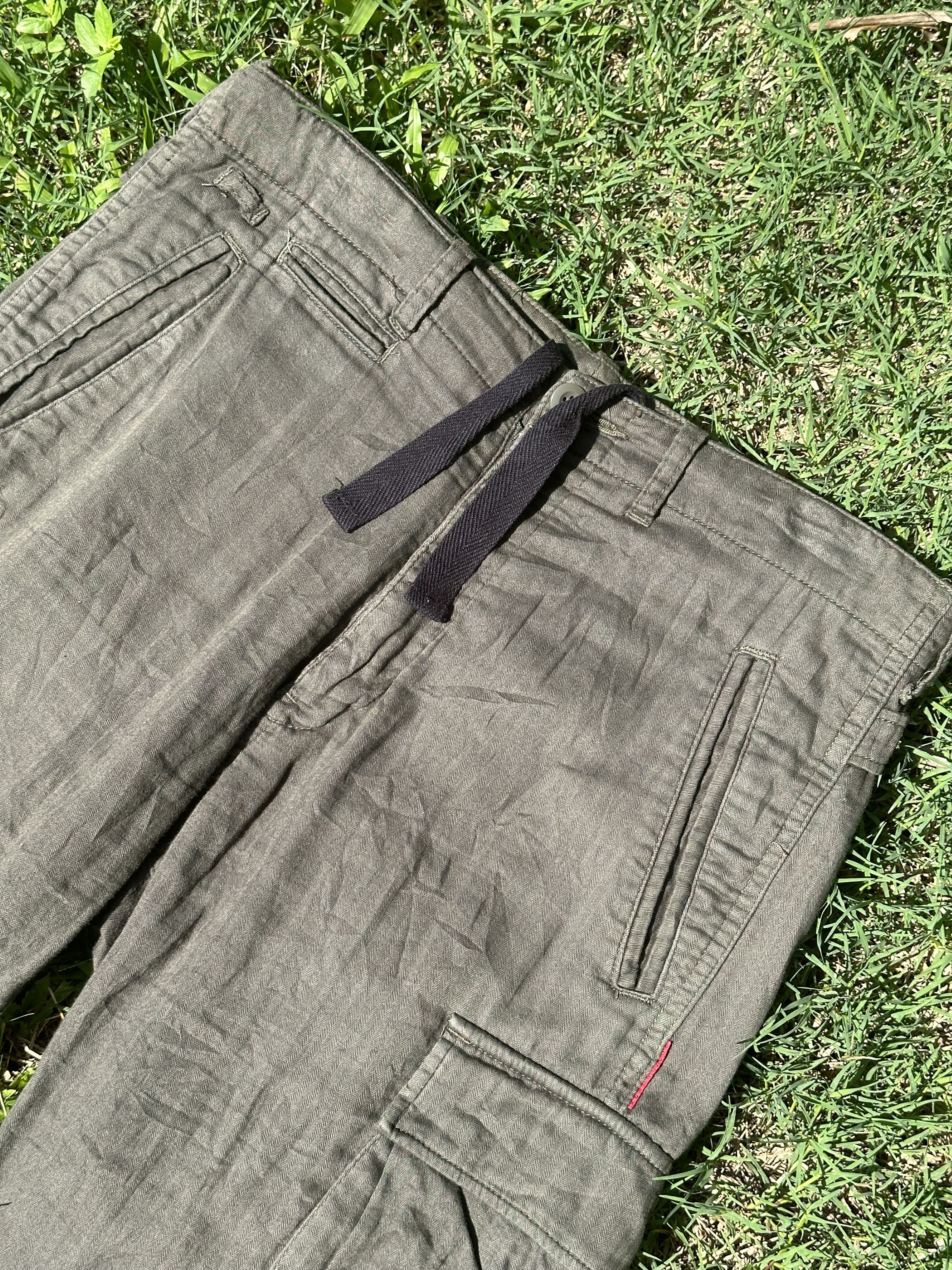 Good Enough Japanese Brand GoodEnough Oliver Green HBT Cargo Pants Size US 32 / EU 48 - 3 Thumbnail