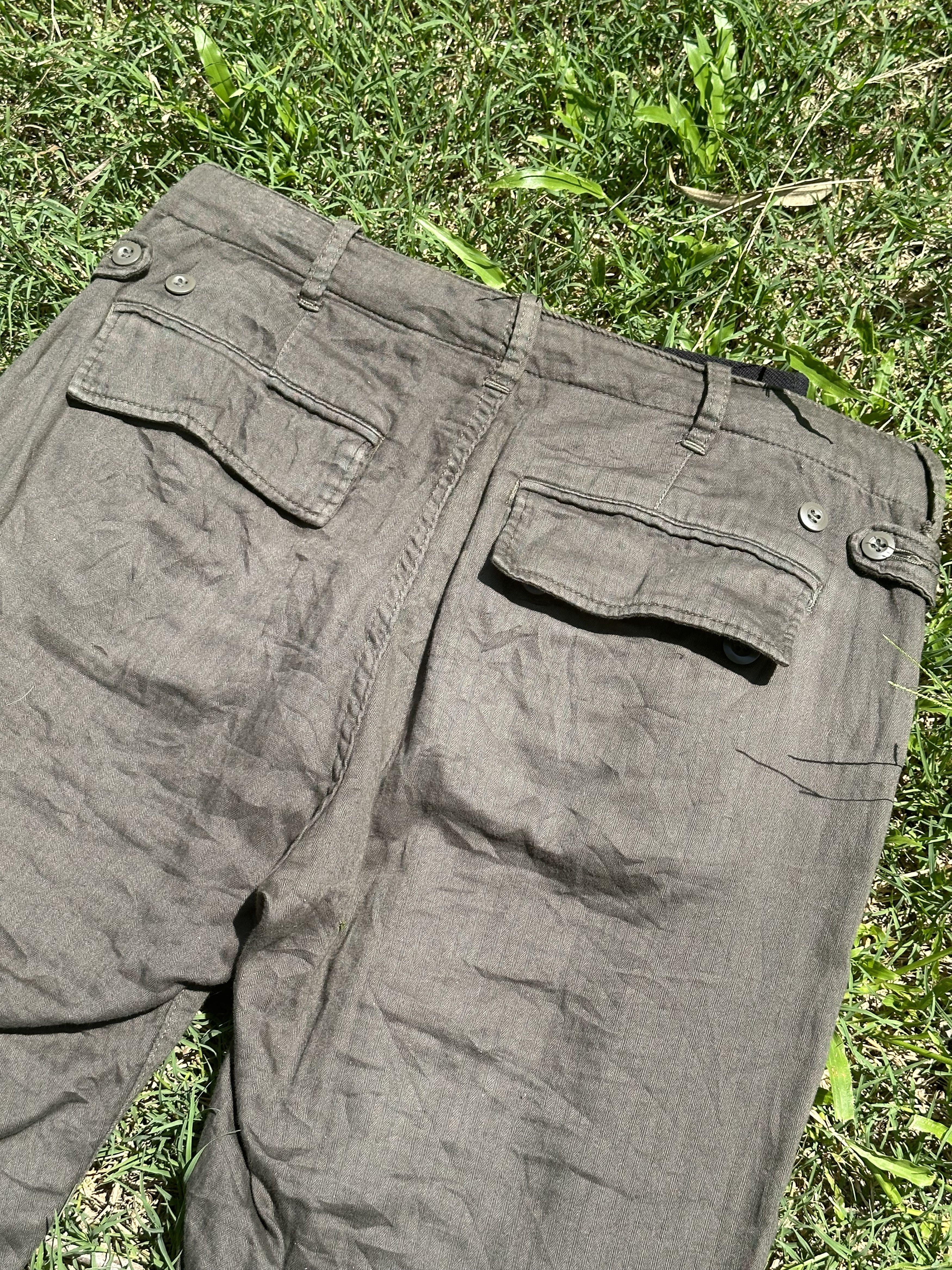 Good Enough Japanese Brand GoodEnough Oliver Green HBT Cargo Pants Size US 32 / EU 48 - 4 Thumbnail