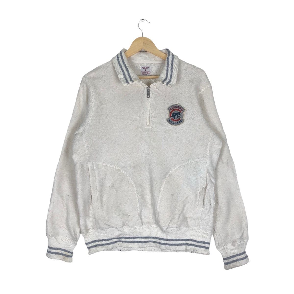 MLB 🔥Vtg Major League Baseball Chicago Fleece Halfzip Jacket Size US M / EU 48-50 / 2 - 1 Thumbnail