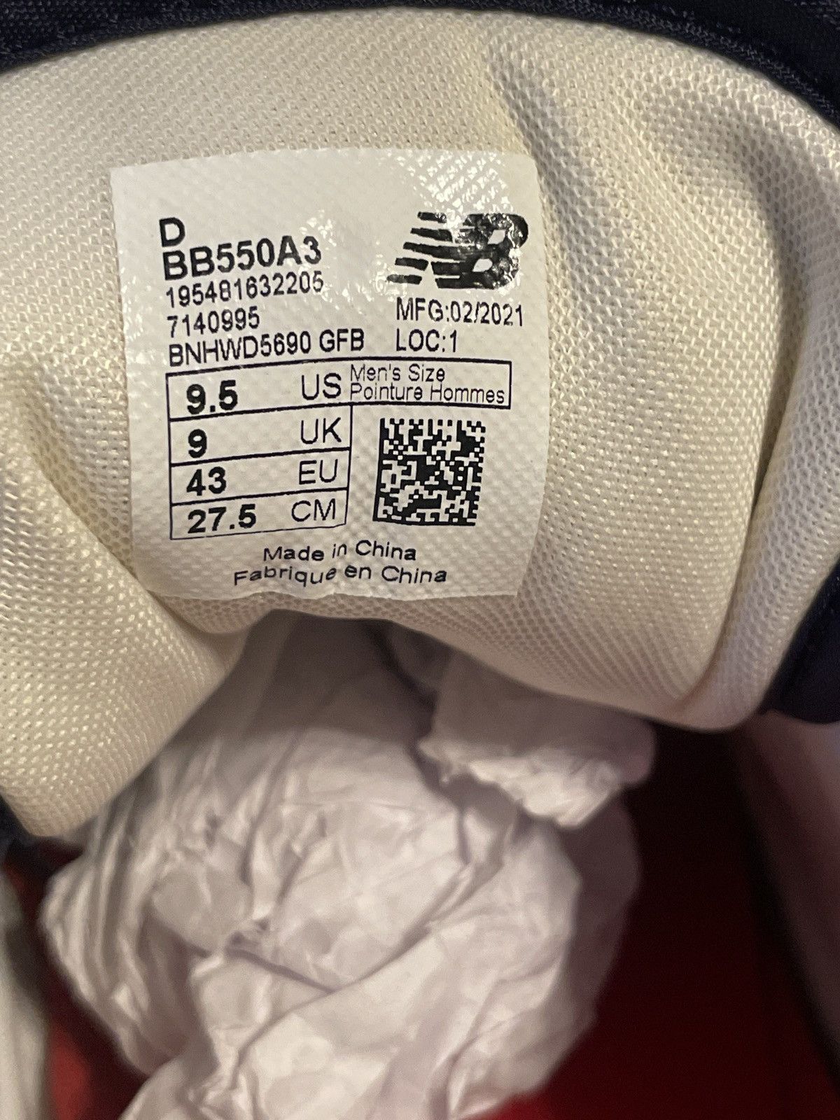 Aime Leon Dore × New Balance Aimé Leon Dore x New Balance 550 White/Navy/Red Sz. 9.5 WORN Size US 9.5 / EU 42-43 - 7 Thumbnail