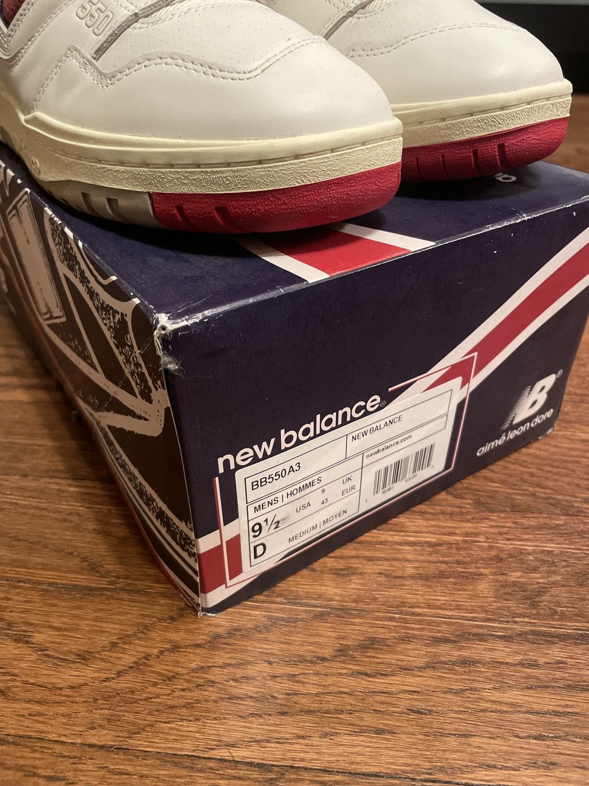 Aime Leon Dore × New Balance Aimé Leon Dore x New Balance 550 White/Navy/Red Sz. 9.5 WORN Size US 9.5 / EU 42-43 - 8 Thumbnail