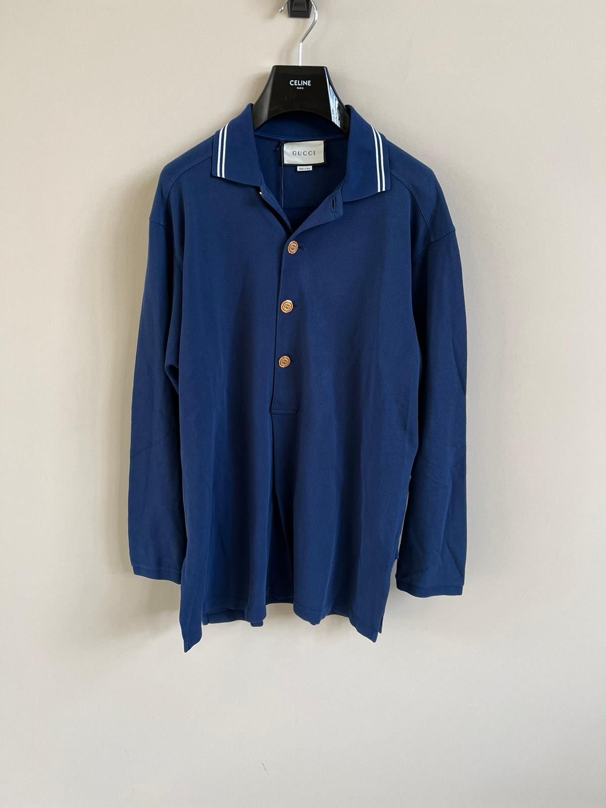 image of Gucci Polo Shirt In Blue Color, Men's (Size XS)