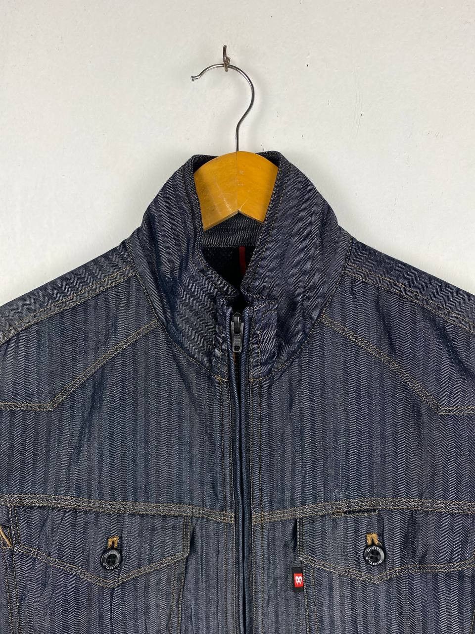 Japanese Brand burtle denim work jacket herringbone design Size US L / EU 52-54 / 3 - 2 Thumbnail