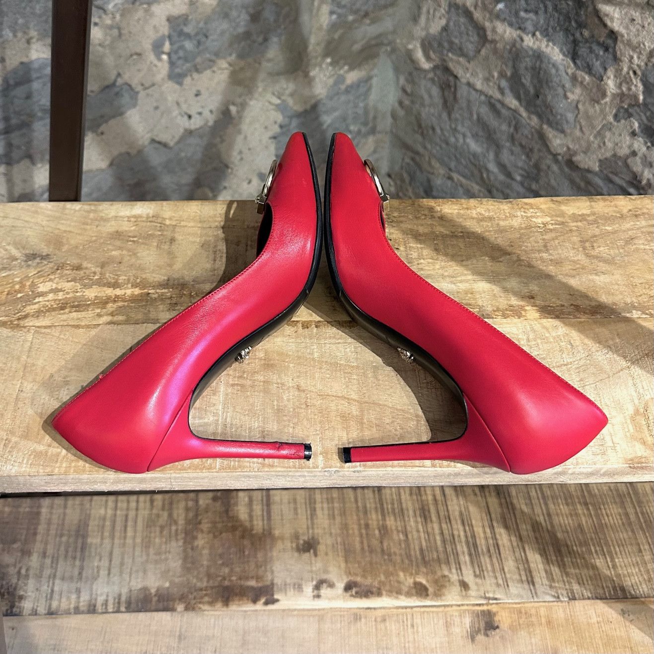 Versace Versace Red Leather Medusa Door Knocker Pumps Size US 10 / IT 40 - 11 Thumbnail