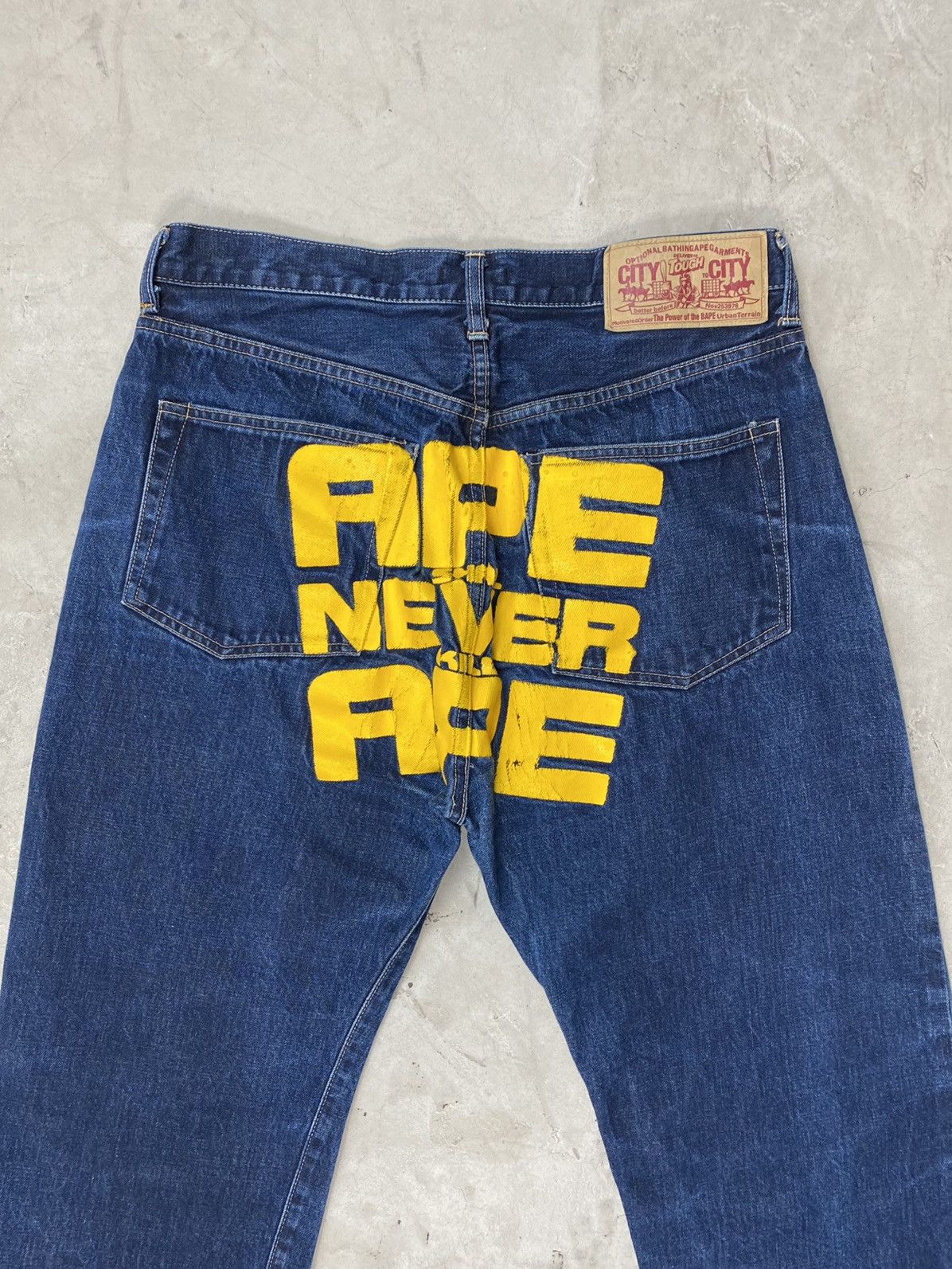 Bape SS/04 Bape “Ape Shall Never Kill Ape” Denim Jeans Size US 34 / EU 50 - 6 Thumbnail