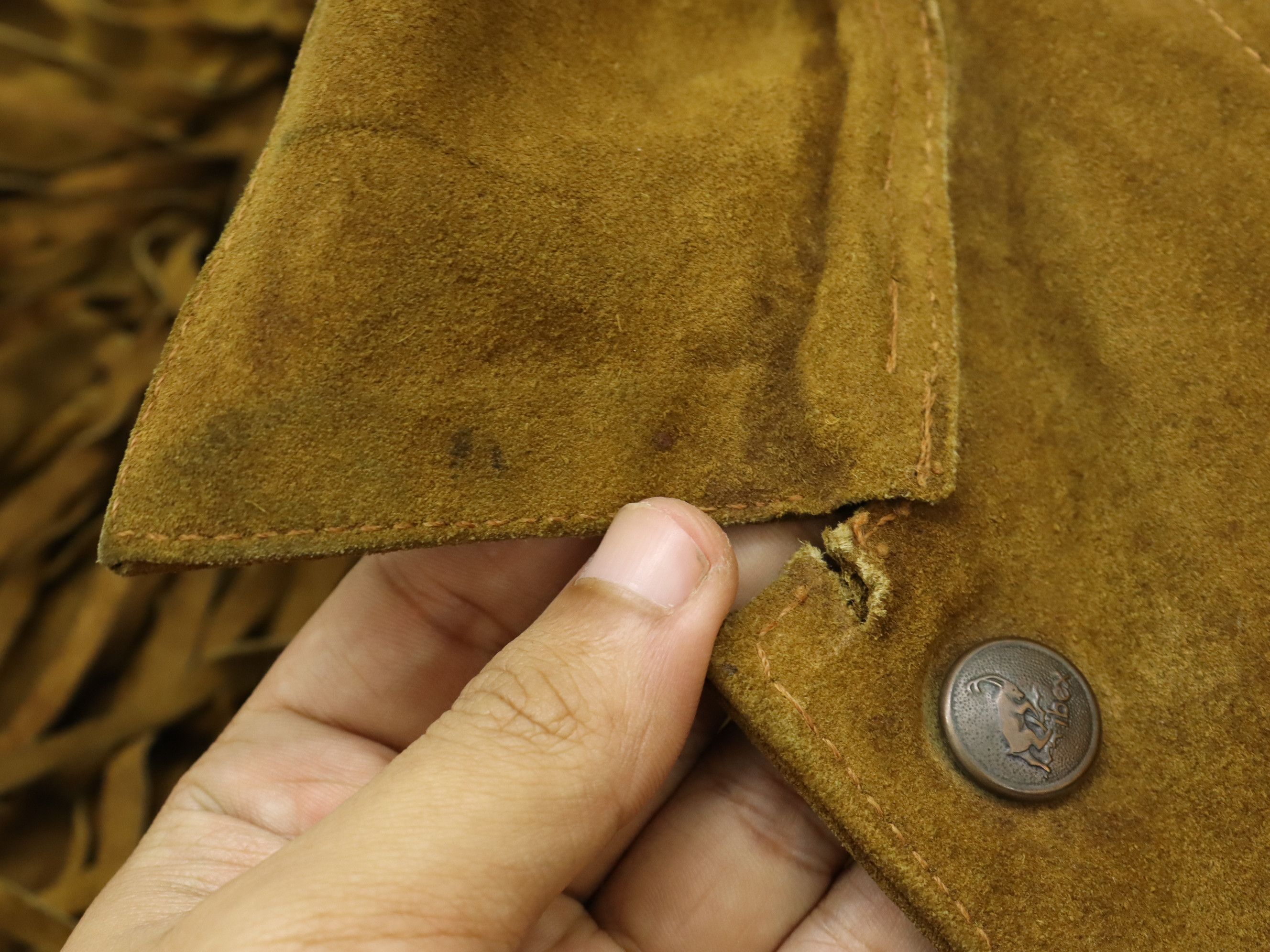 Ibex × Vintage Vintage IBEX Fringe Hippie Western Suede Leather Jacket Size US M / EU 48-50 / 2 - 10 Thumbnail