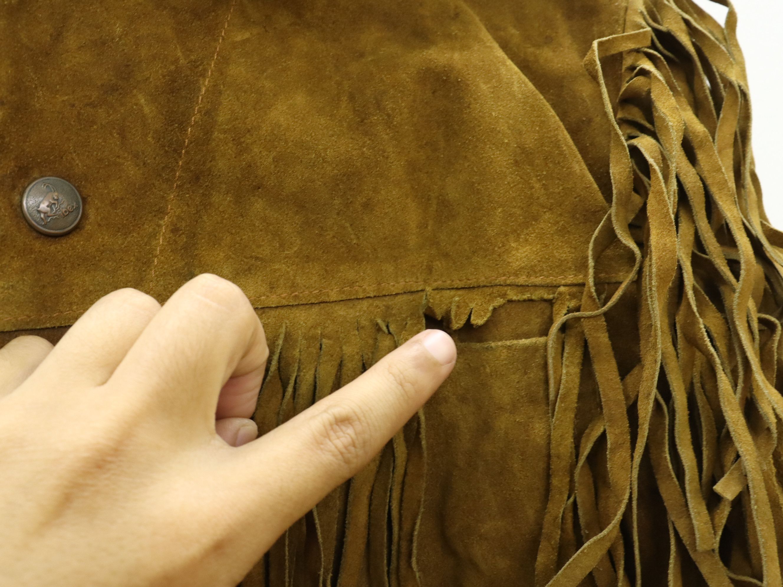 Ibex × Vintage Vintage IBEX Fringe Hippie Western Suede Leather Jacket Size US M / EU 48-50 / 2 - 12 Thumbnail