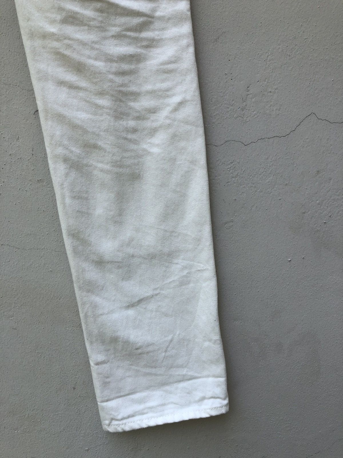 Vintage Lyric Made in Japan Rips Distressed Patchwork White Denim Size US 31 - 18 Thumbnail