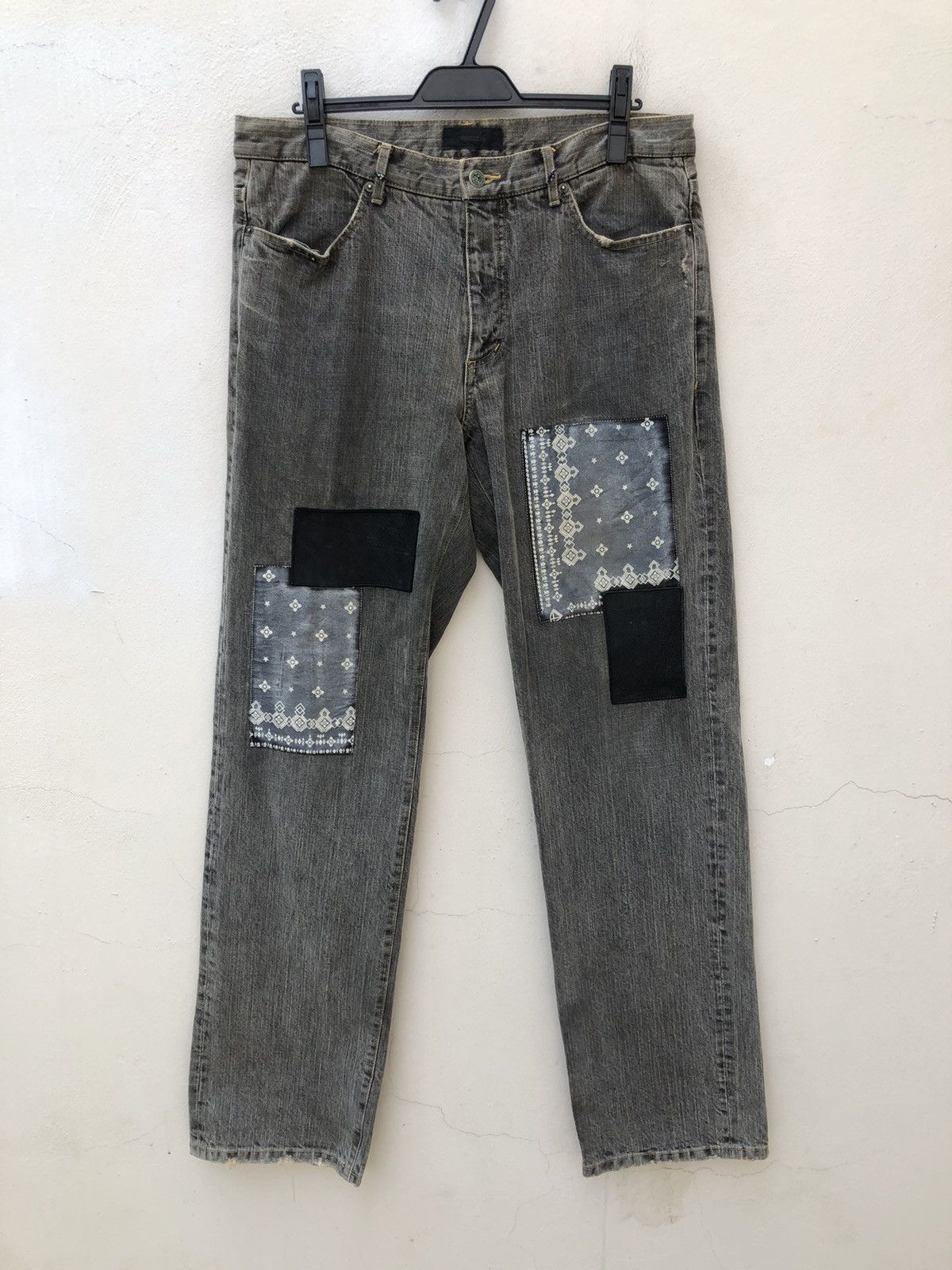 Vintage Vintage Xescape Japan Patchwork Denim Jeans Size US 34 / EU 50 - 1 Thumbnail