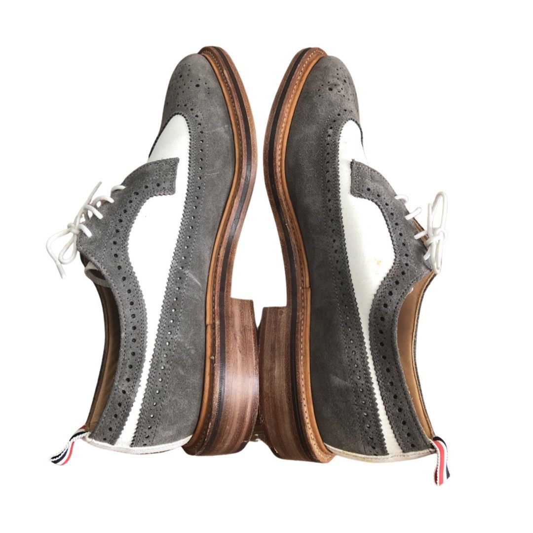 Thom Browne THOM BROWNE WHITE GREY SUEDE LONGWING BROGUE Size US 11 / EU 44 - 4 Thumbnail