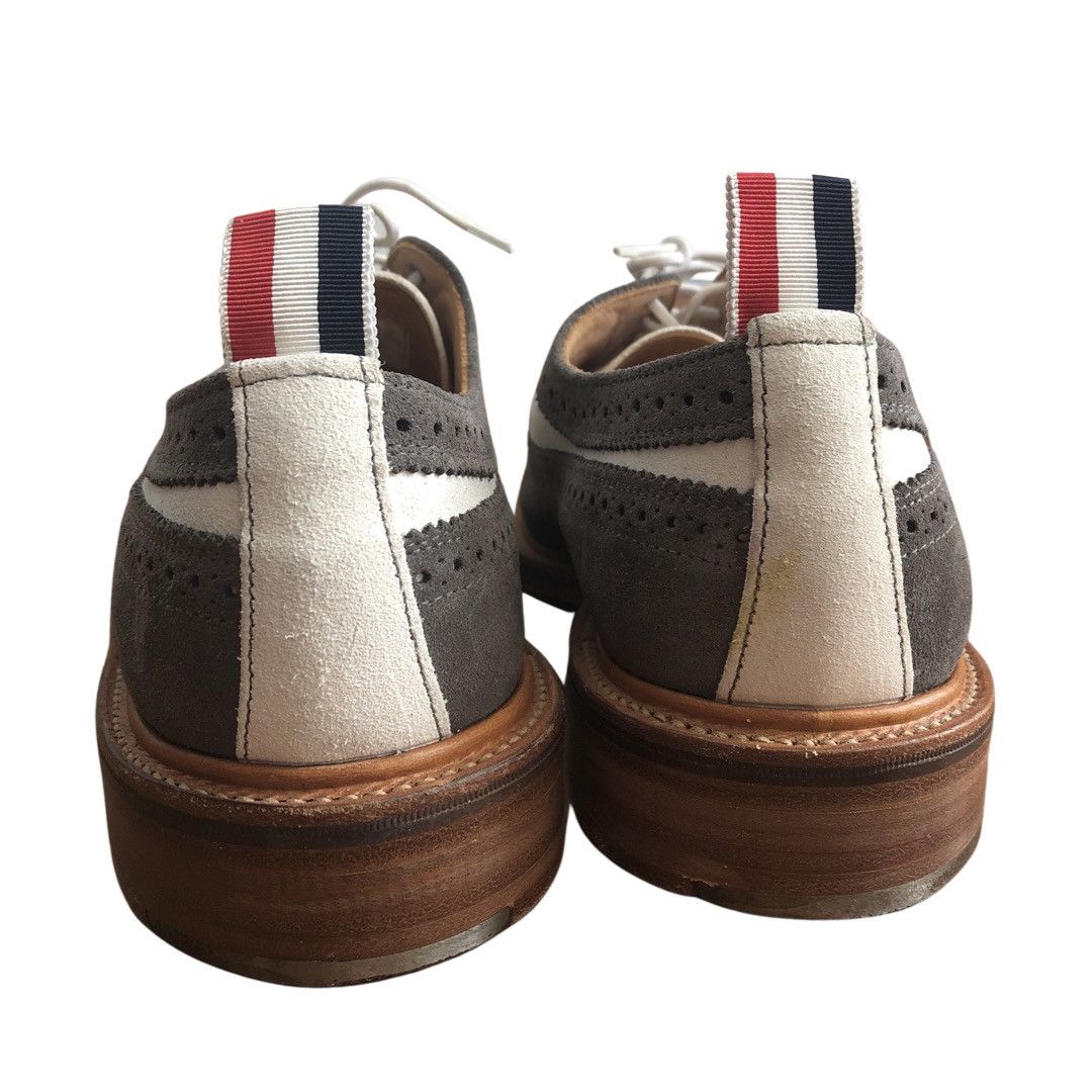 Thom Browne THOM BROWNE WHITE GREY SUEDE LONGWING BROGUE Size US 11 / EU 44 - 5 Thumbnail