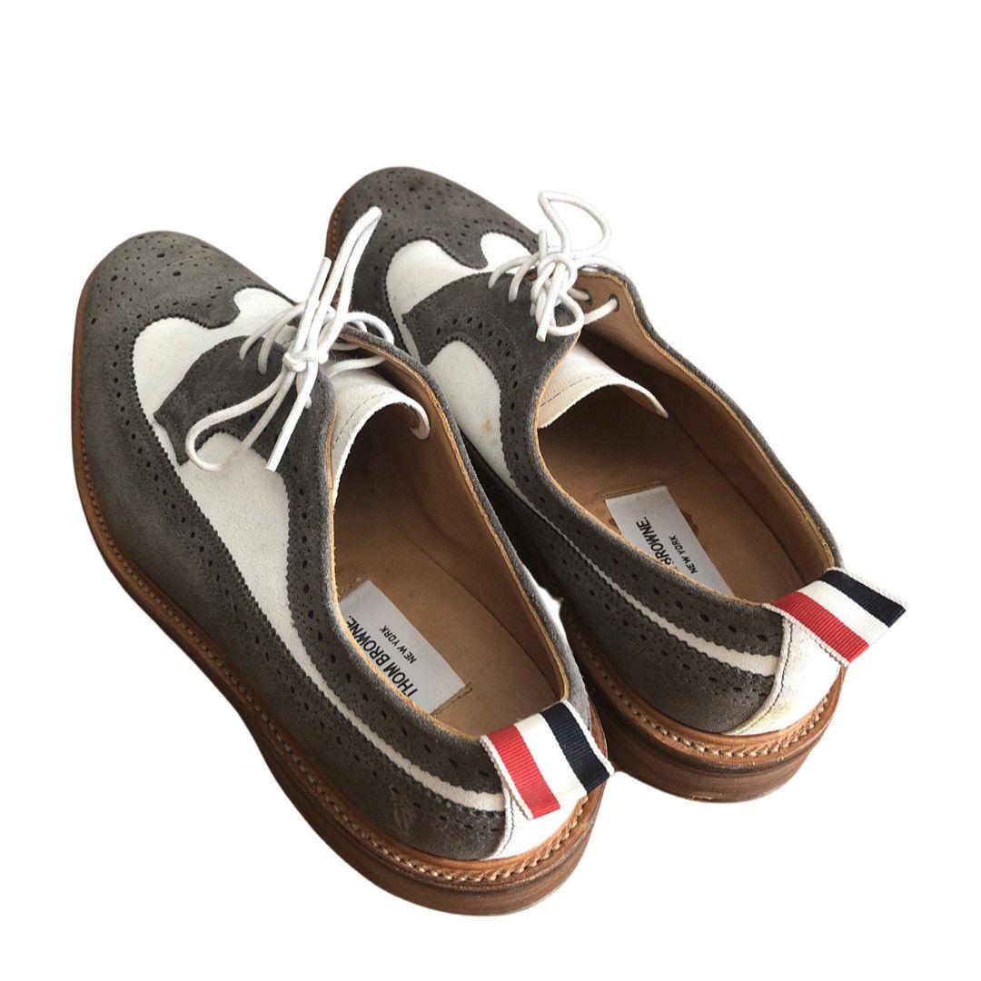 Thom Browne THOM BROWNE WHITE GREY SUEDE LONGWING BROGUE Size US 11 / EU 44 - 3 Thumbnail