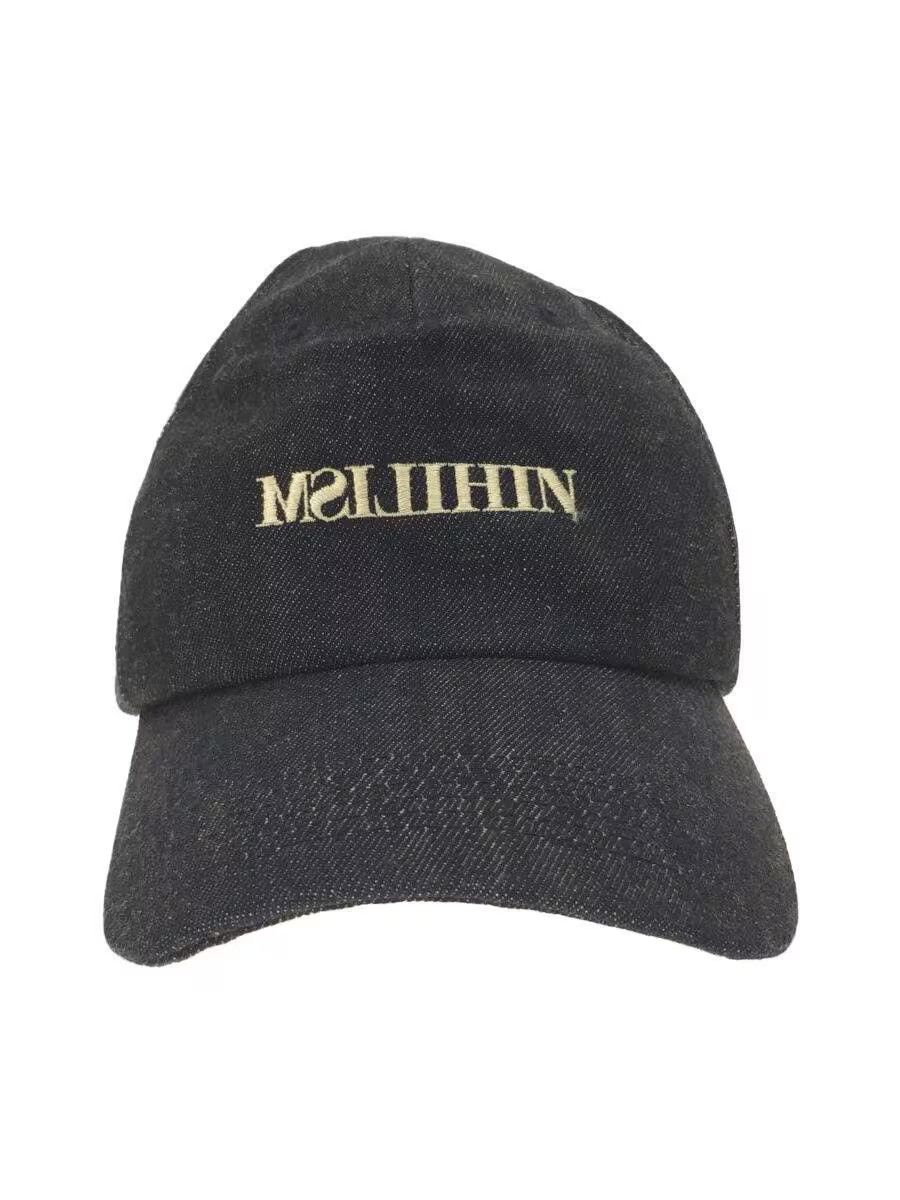 image of Undercover "nihilism" Denim Cap in Indigo, Men's
