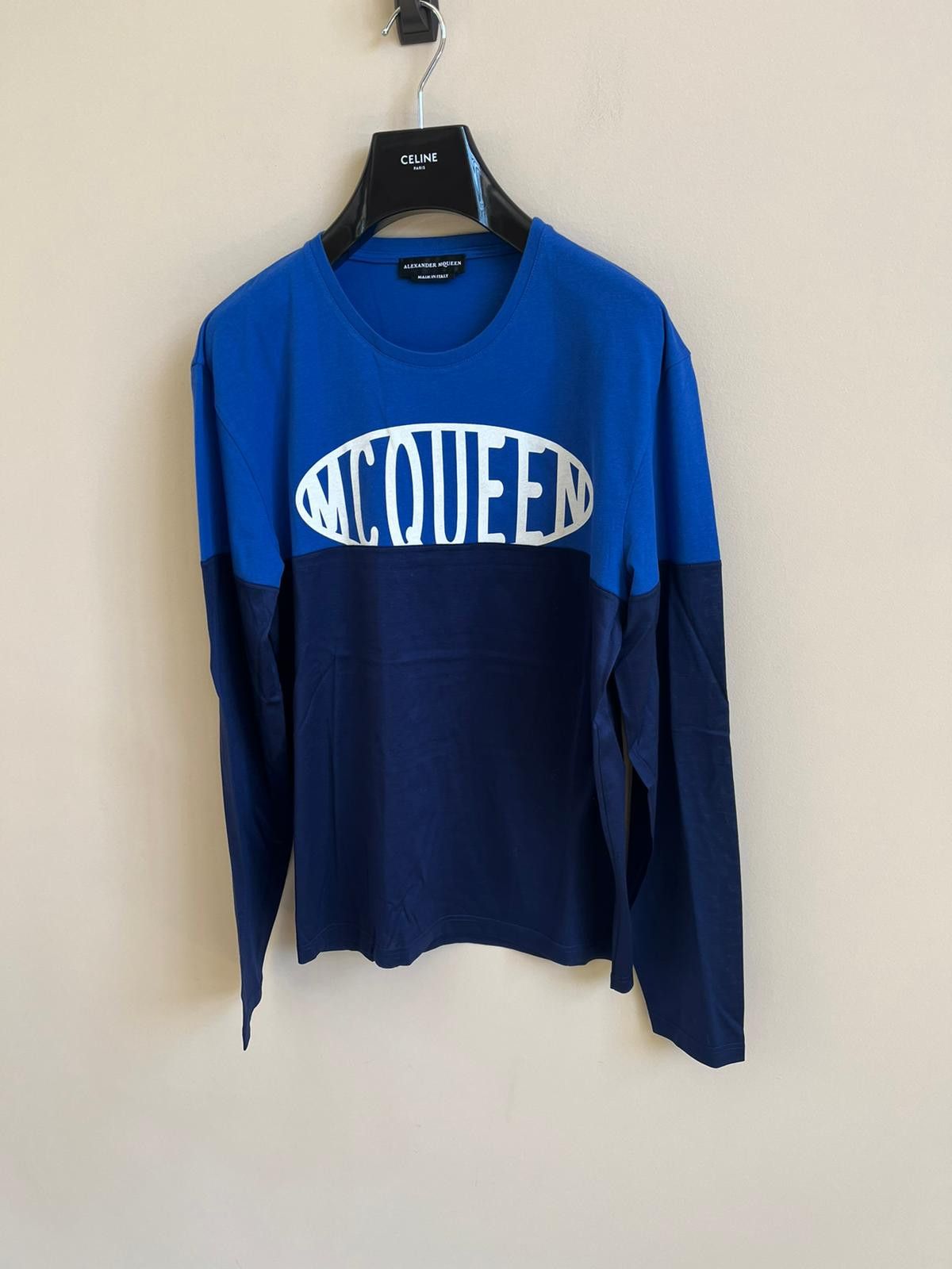 Alexander McQueen o1rshd1 555 / Full Long Sleeve T-Shirt in Blue Color Size US M / EU 48-50 / 2 - 5 Thumbnail
