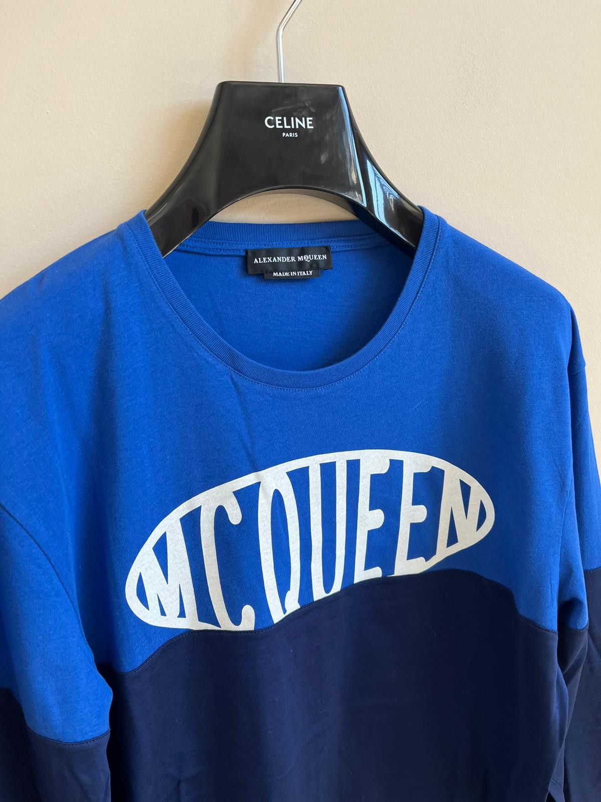Alexander McQueen o1rshd1 555 / Full Long Sleeve T-Shirt in Blue Color Size US M / EU 48-50 / 2 - 9 Thumbnail