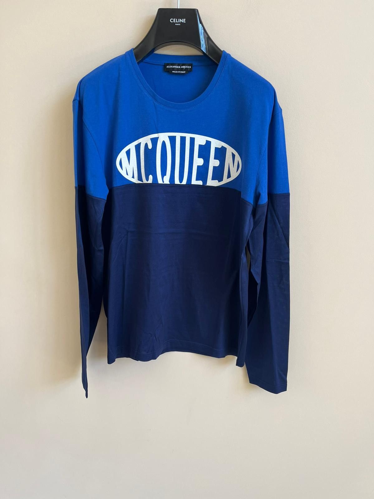 Alexander McQueen o1rshd1 555 / Full Long Sleeve T-Shirt in Blue Color Size US M / EU 48-50 / 2 - 2 Thumbnail