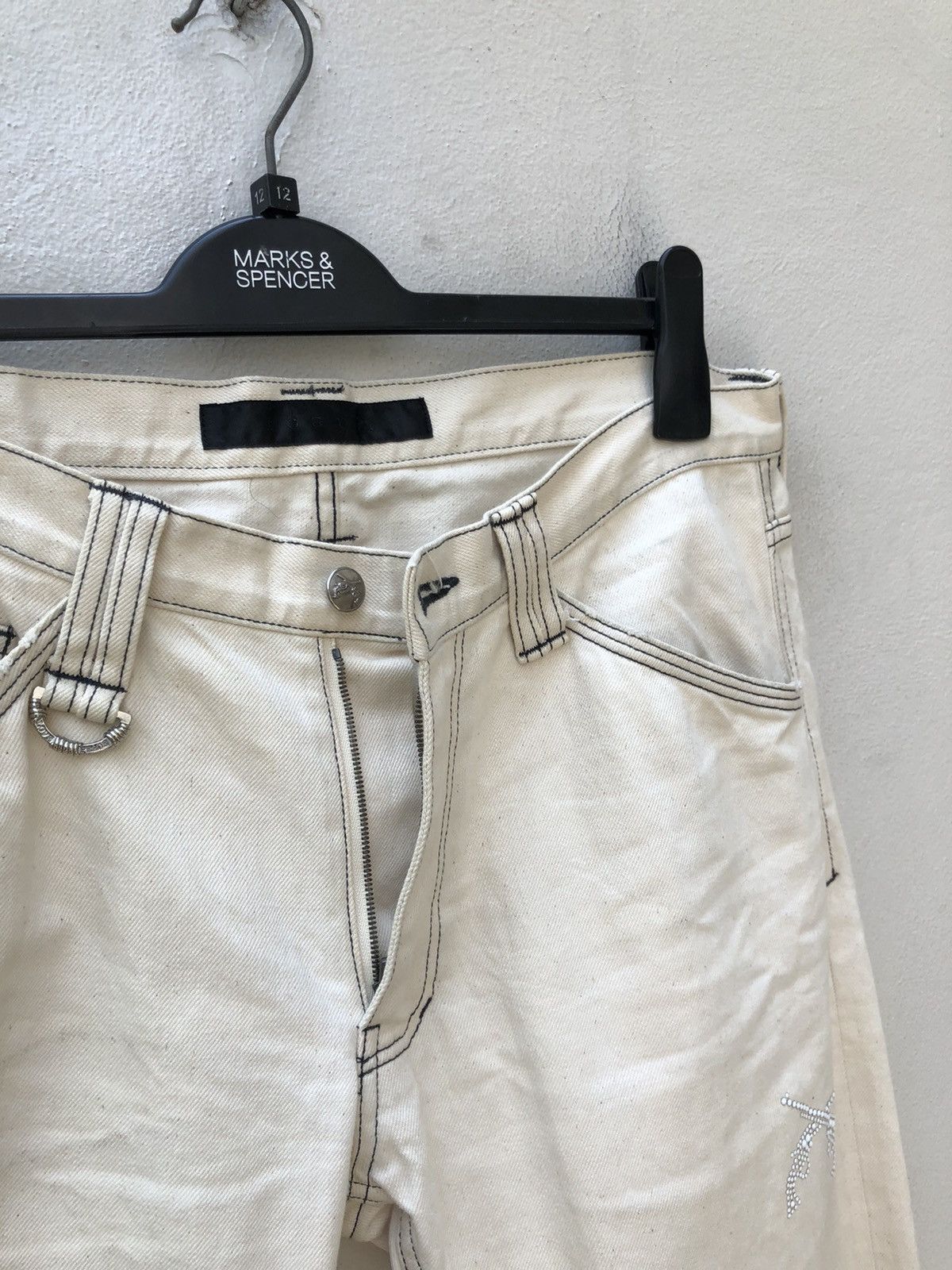 roarguns Roarguns Japan Distressed Selvedge Denim White Pant Size US 34 / EU 50 - 9 Thumbnail