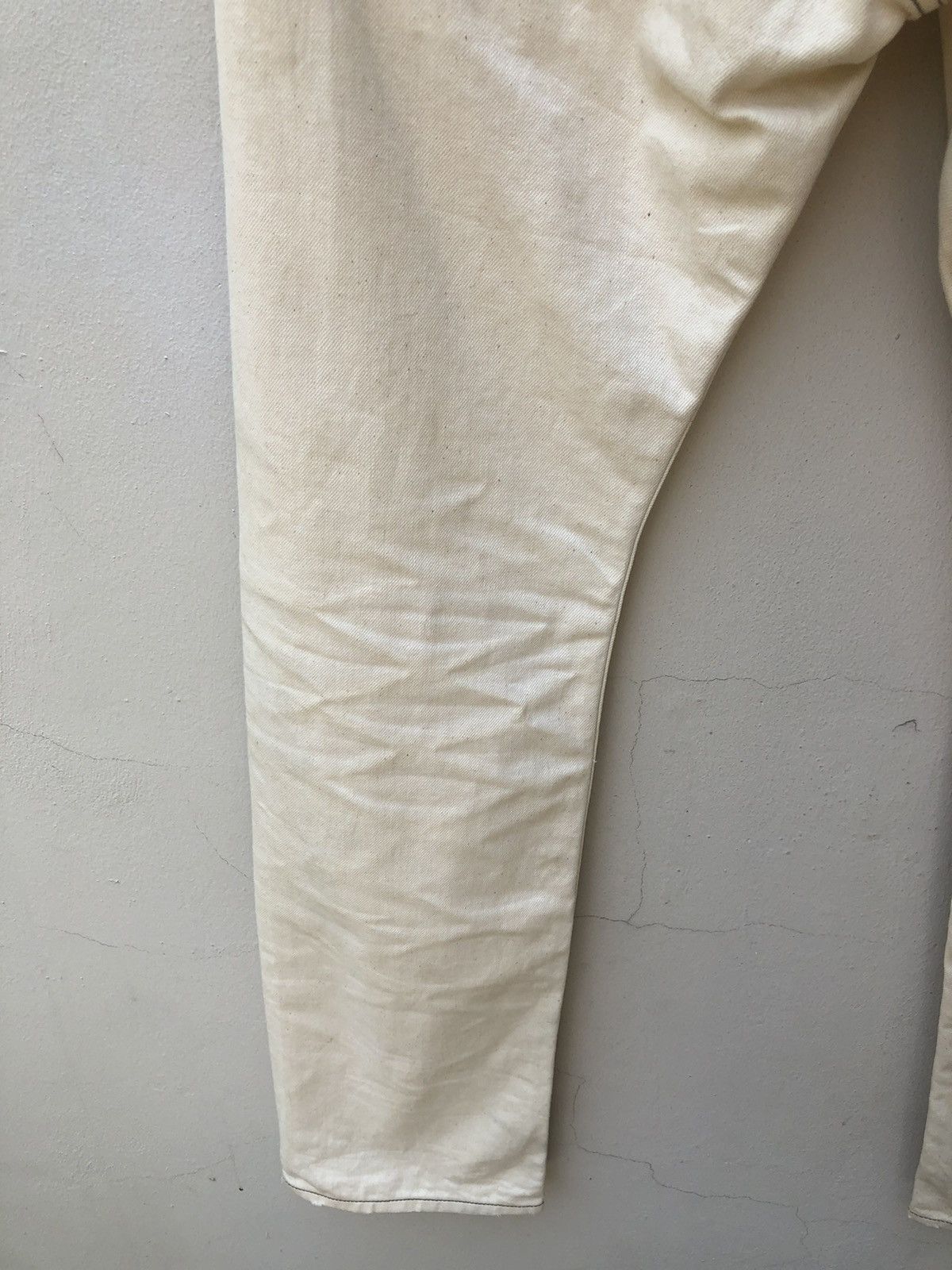 roarguns Roarguns Japan Distressed Selvedge Denim White Pant Size US 34 / EU 50 - 12 Thumbnail