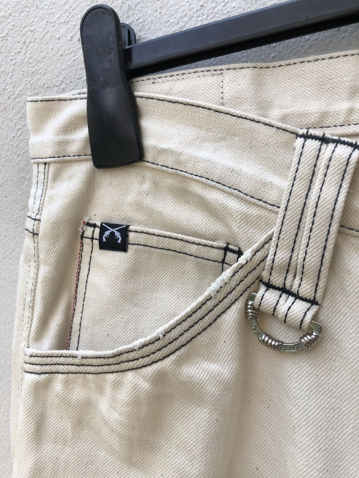 roarguns Roarguns Japan Distressed Selvedge Denim White Pant Size US 34 / EU 50 - 6 Thumbnail