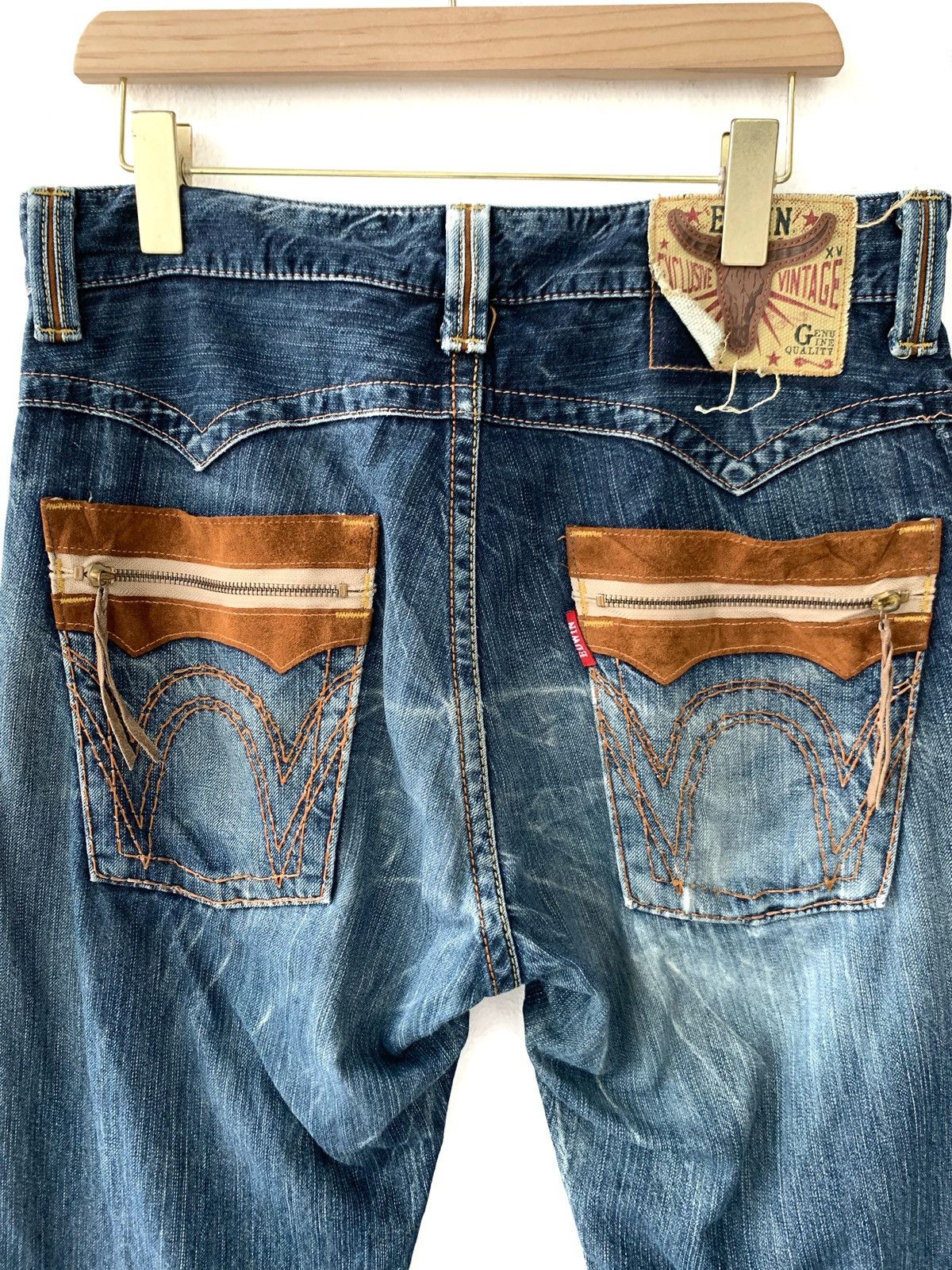 Edwin Vintage Edwin Suede Distressed Denim Jeans Size US 35 - 4 Thumbnail