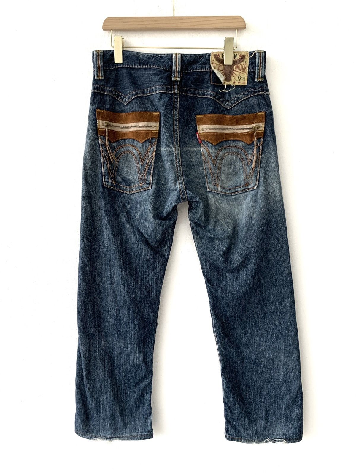 Edwin Vintage Edwin Suede Distressed Denim Jeans Size US 35 - 2 Thumbnail