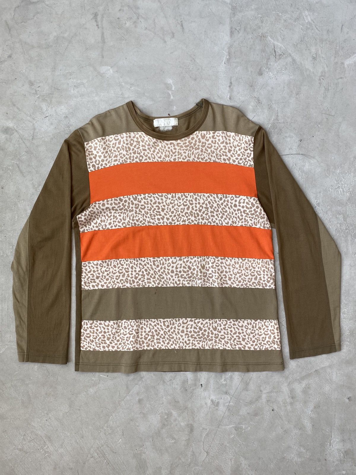 image of Ganryu Striped Leopard Print Longsleeve, Men's (Size Medium)
