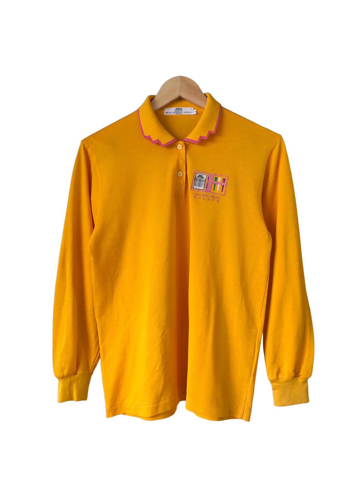 Balenciaga Vintage Balenciaga Sport Long Sleeve Polo Shirt Size M / US 6-8 / IT 42-44 - 1 Thumbnail