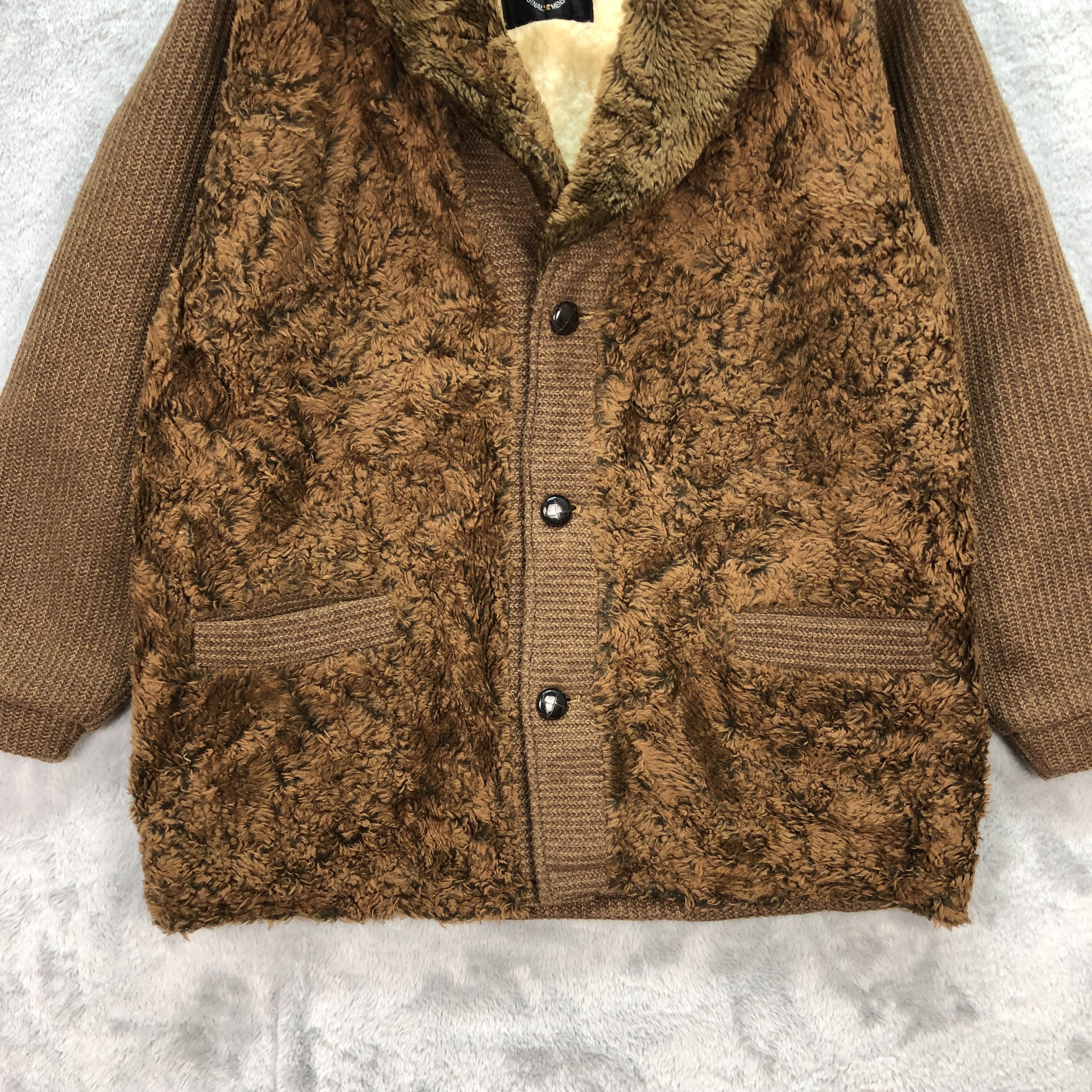 Japanese Brand Aronde Faux Fur Knitted Sherpa Coat Jacket #5810-208 Size US L / EU 52-54 / 3 - 3 Thumbnail