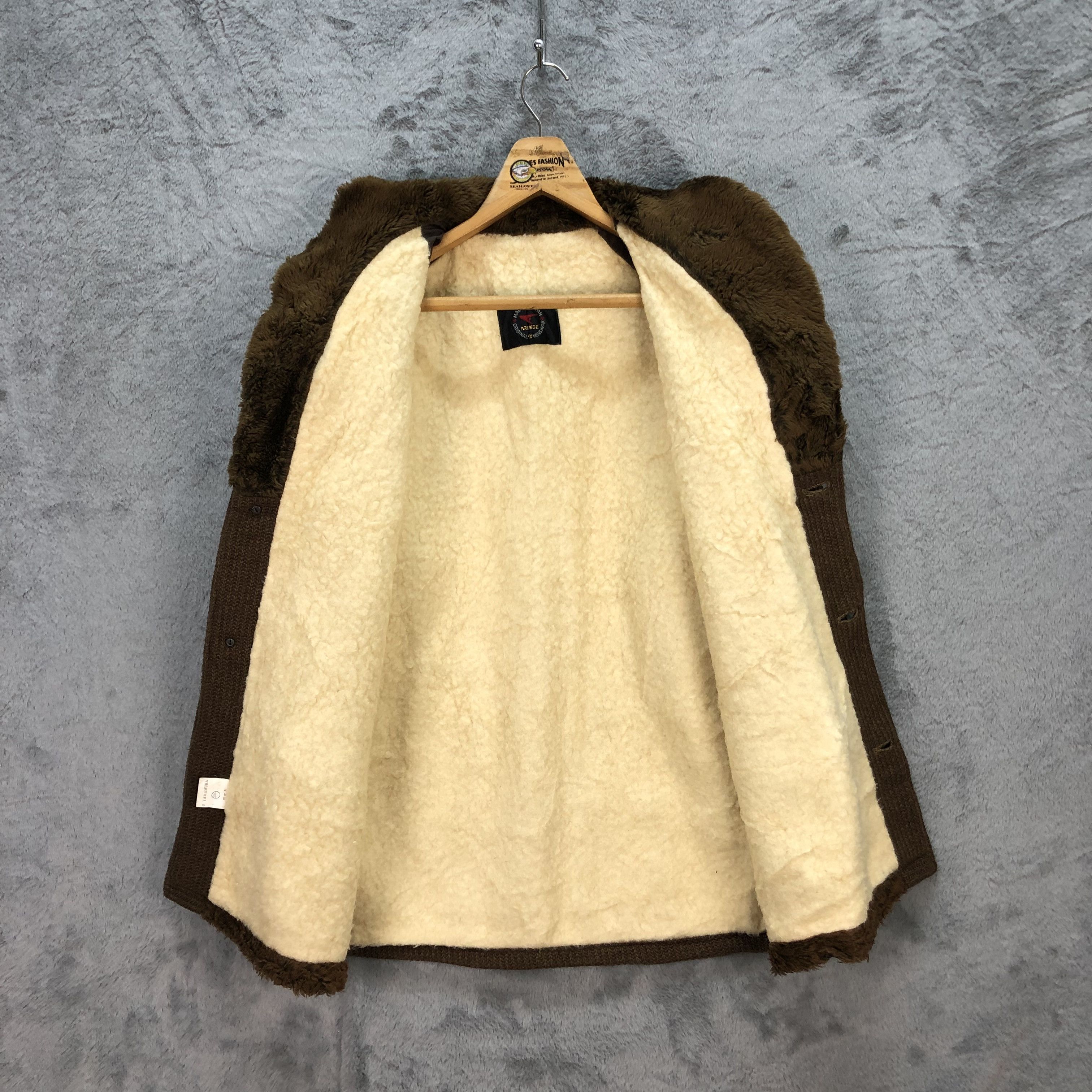 Japanese Brand Aronde Faux Fur Knitted Sherpa Coat Jacket #5810-208 Size US L / EU 52-54 / 3 - 6 Thumbnail