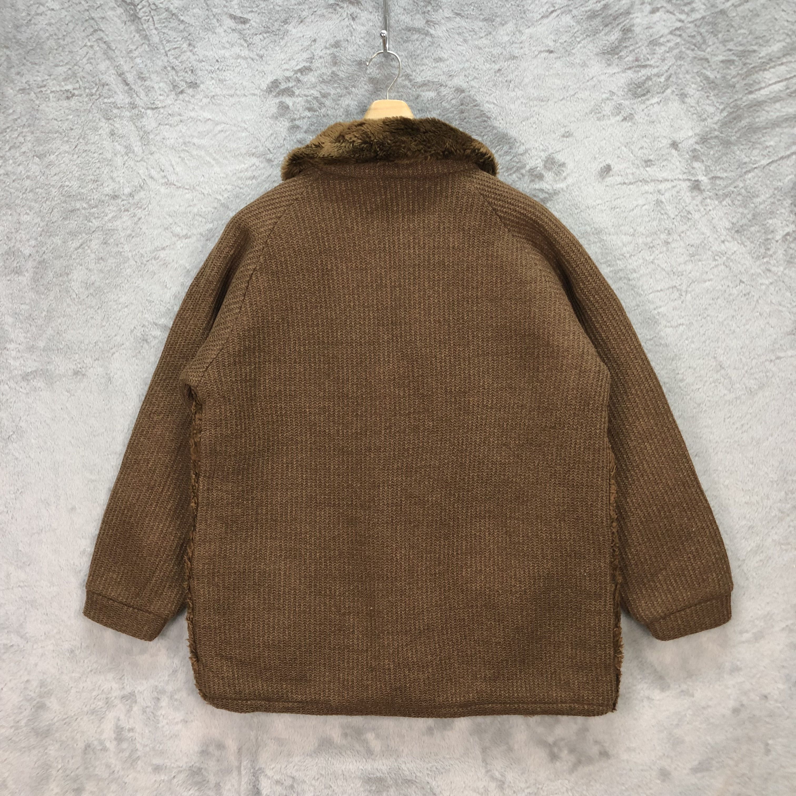 Japanese Brand Aronde Faux Fur Knitted Sherpa Coat Jacket #5810-208 Size US L / EU 52-54 / 3 - 10 Thumbnail