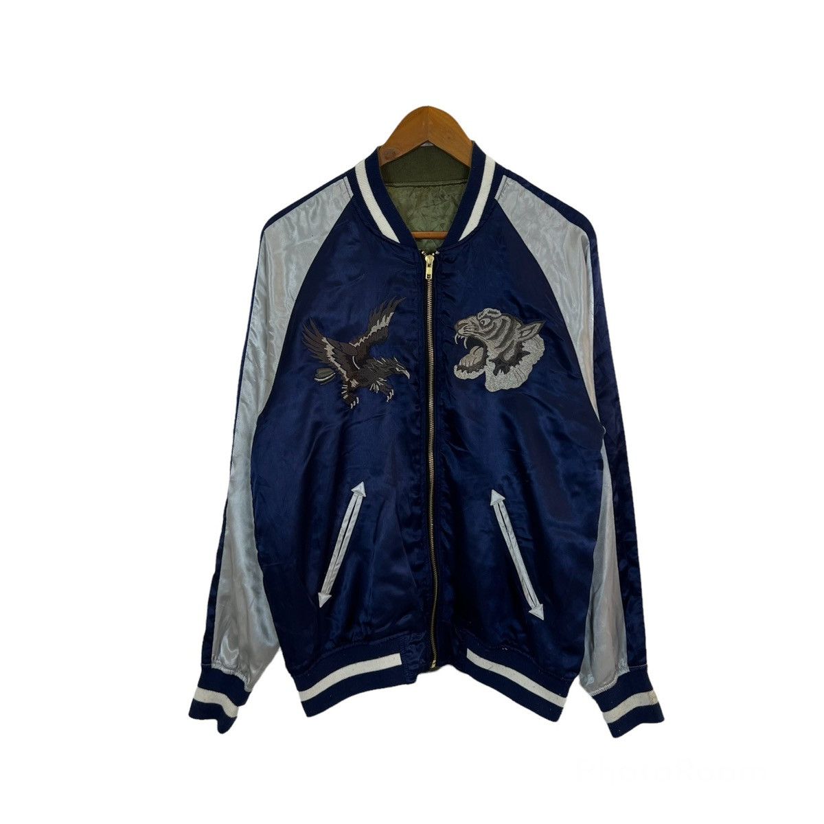 Japanese Brand RARE SUKAJAN JACKET DRAGON TIGER EMBROIDED BIG LOGO Size US L / EU 52-54 / 3 - 1 Thumbnail