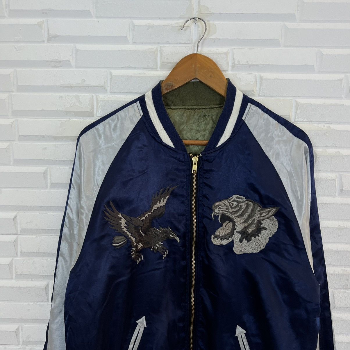 Japanese Brand RARE SUKAJAN JACKET DRAGON TIGER EMBROIDED BIG LOGO Size US L / EU 52-54 / 3 - 3 Thumbnail