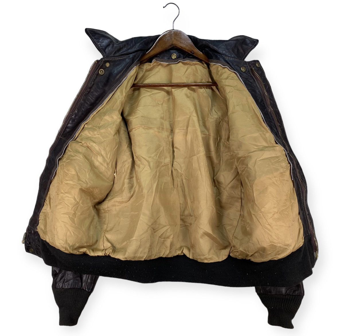 Schott Vintage Scott Nyc A-2 Naked Cowhide Leather Flight Jacket Size US M / EU 48-50 / 2 - 6 Thumbnail