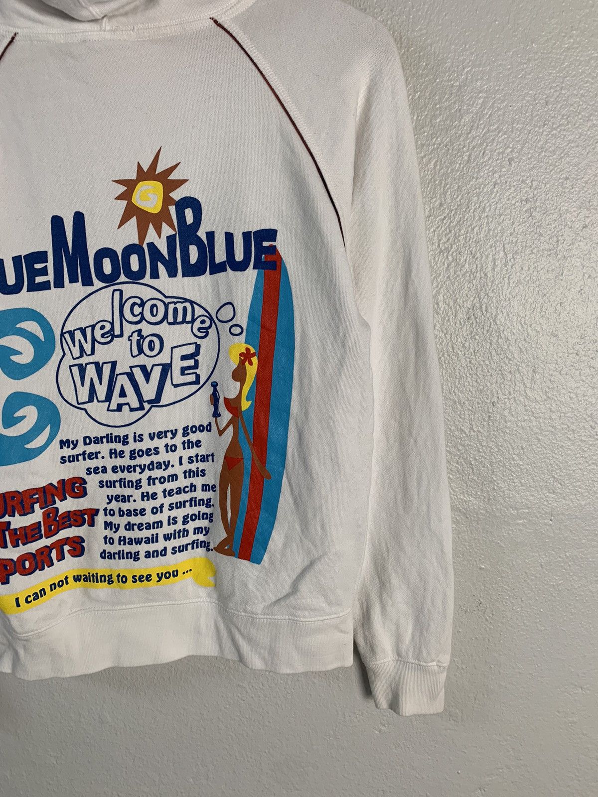 Japanese Brand Blue Moon Blue Surfing Hoodie Size US S / EU 44-46 / 1 - 2 Thumbnail