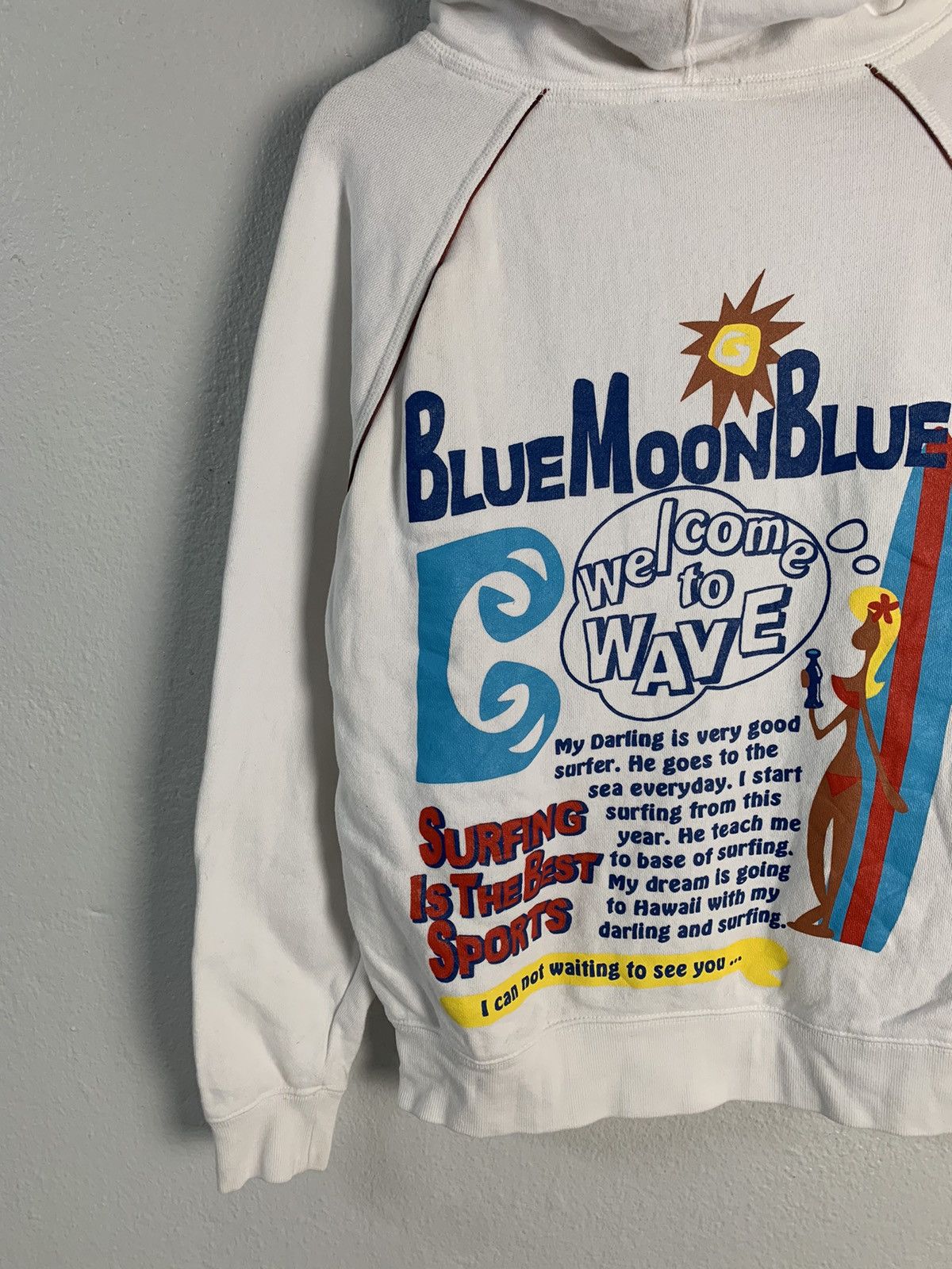 Japanese Brand Blue Moon Blue Surfing Hoodie Size US S / EU 44-46 / 1 - 3 Thumbnail