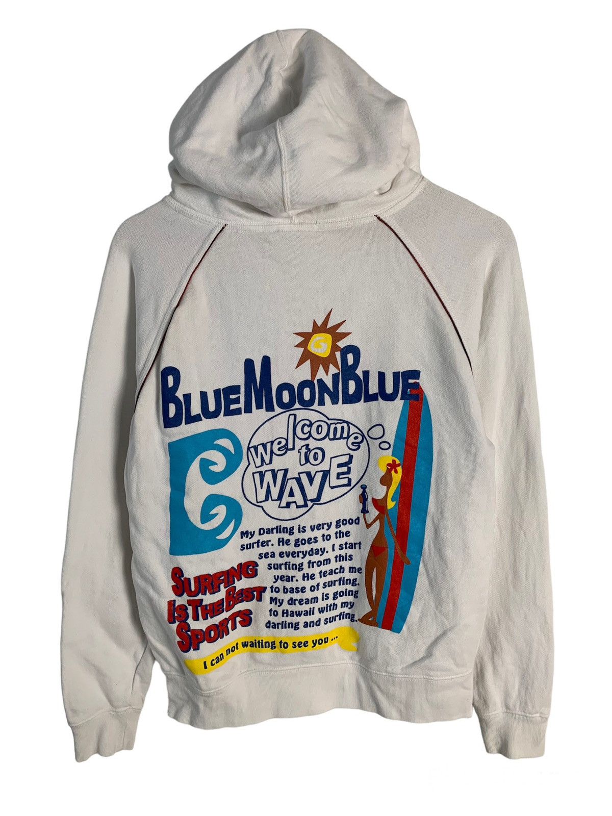 Japanese Brand Blue Moon Blue Surfing Hoodie Size US S / EU 44-46 / 1 - 1 Thumbnail
