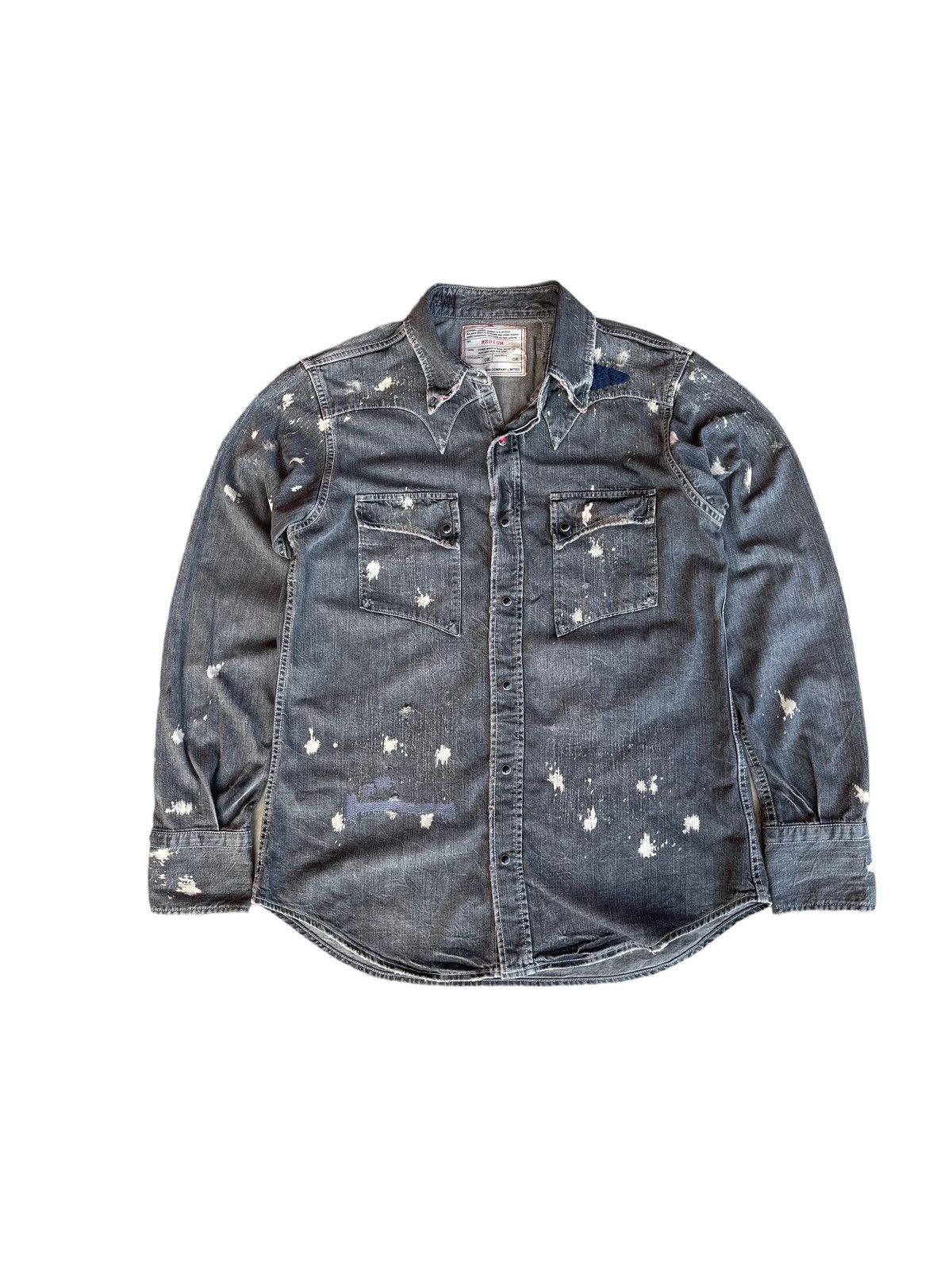 Edwin Vintage Edwin Chambray Distressed Button Inspired Kapital Size US S / EU 44-46 / 1 - 2 Thumbnail